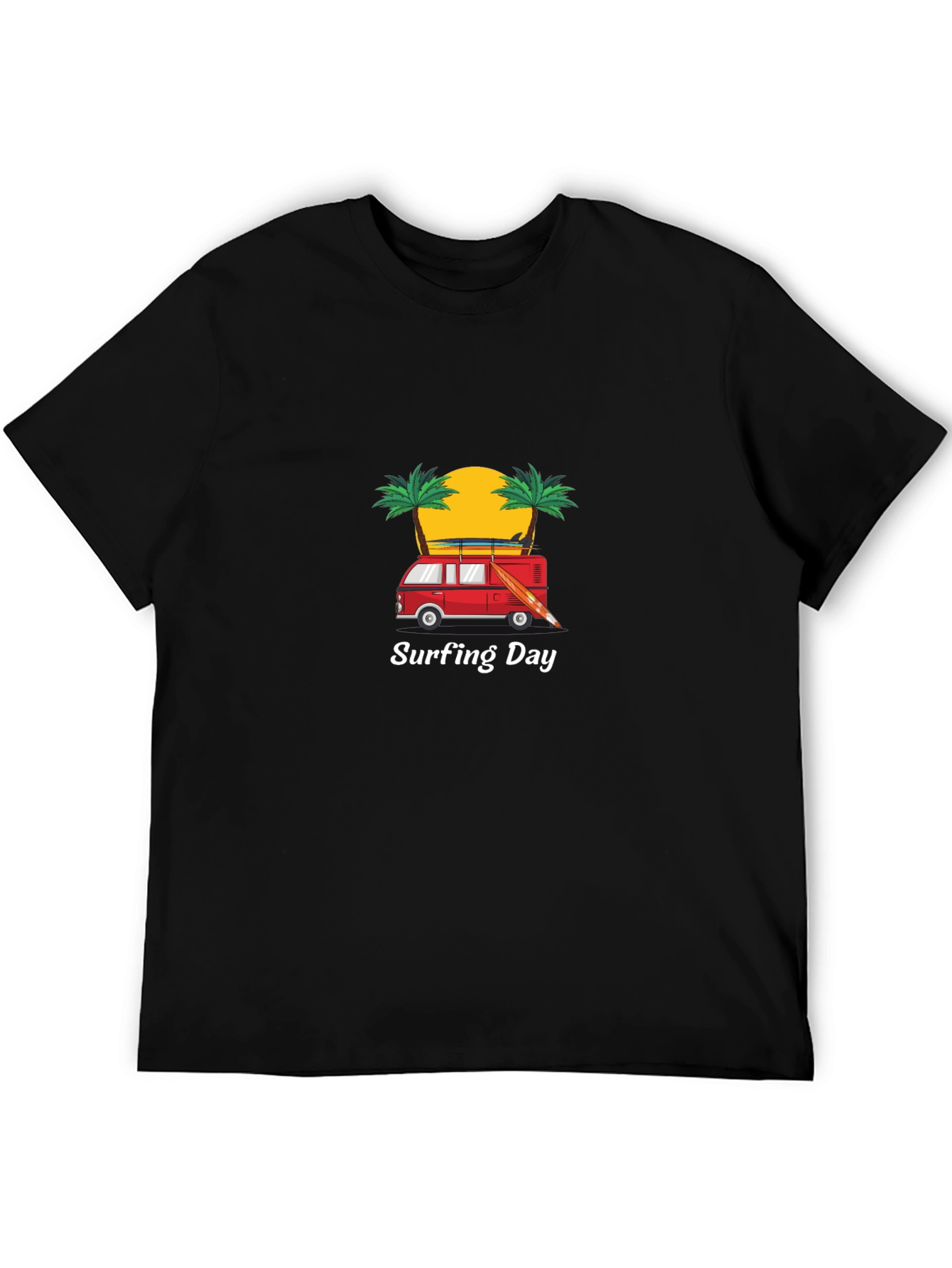 Surfing Day Graphic Tee - Black T-Shirt