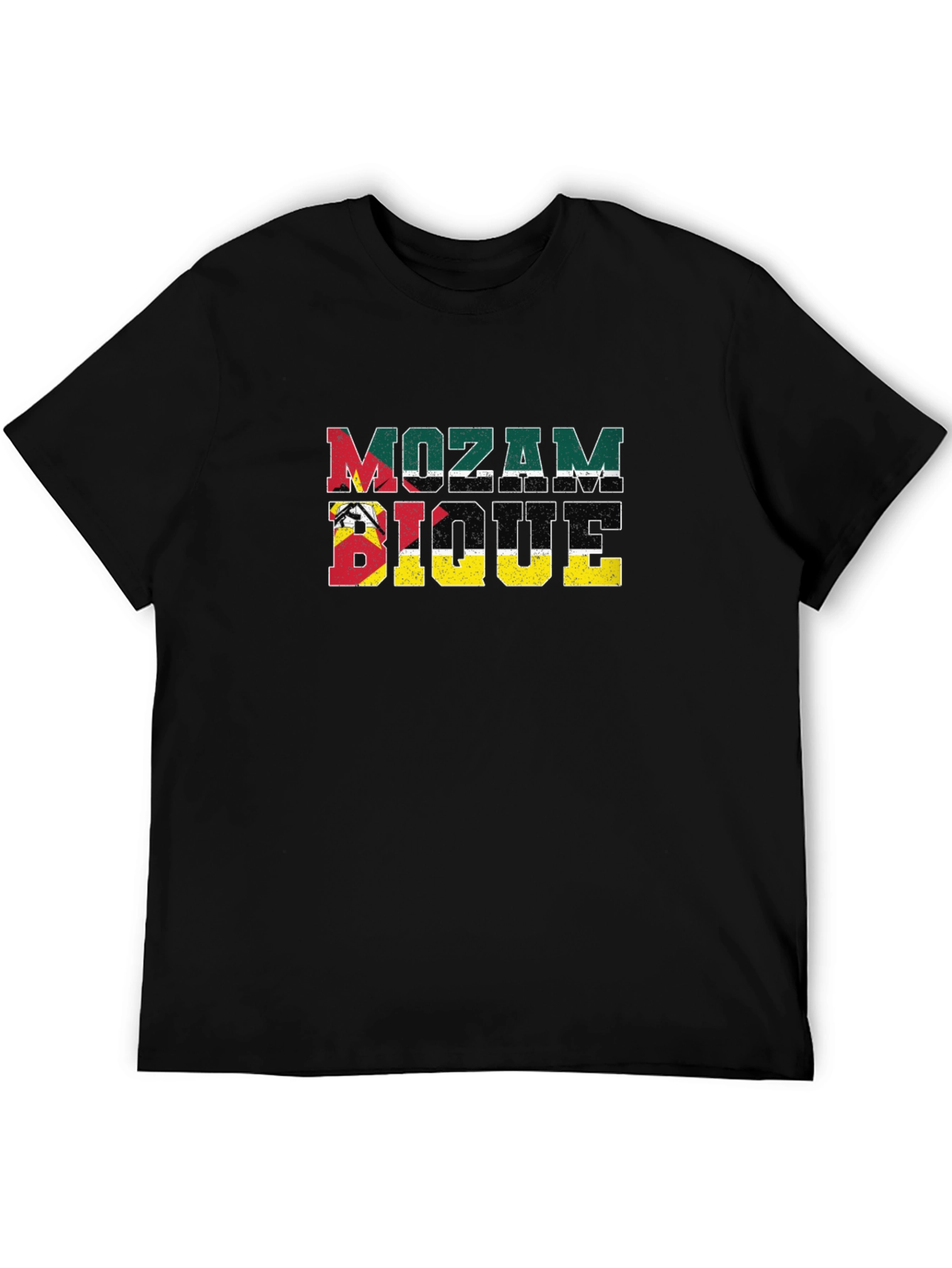Mozambique Flag T-Shirt Distressed Design