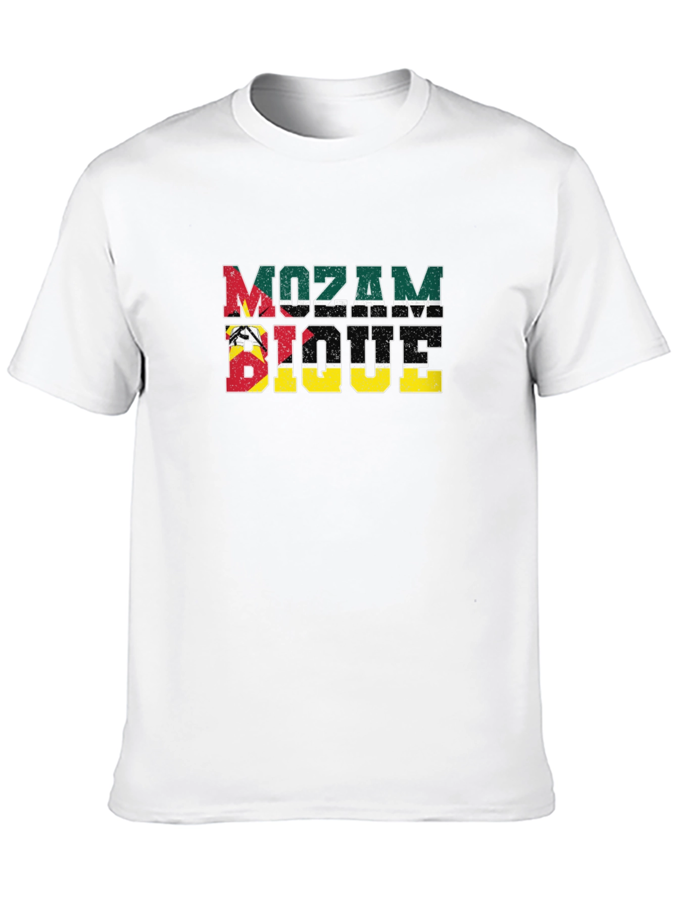 Mozambique Flag T-Shirt Distressed Design