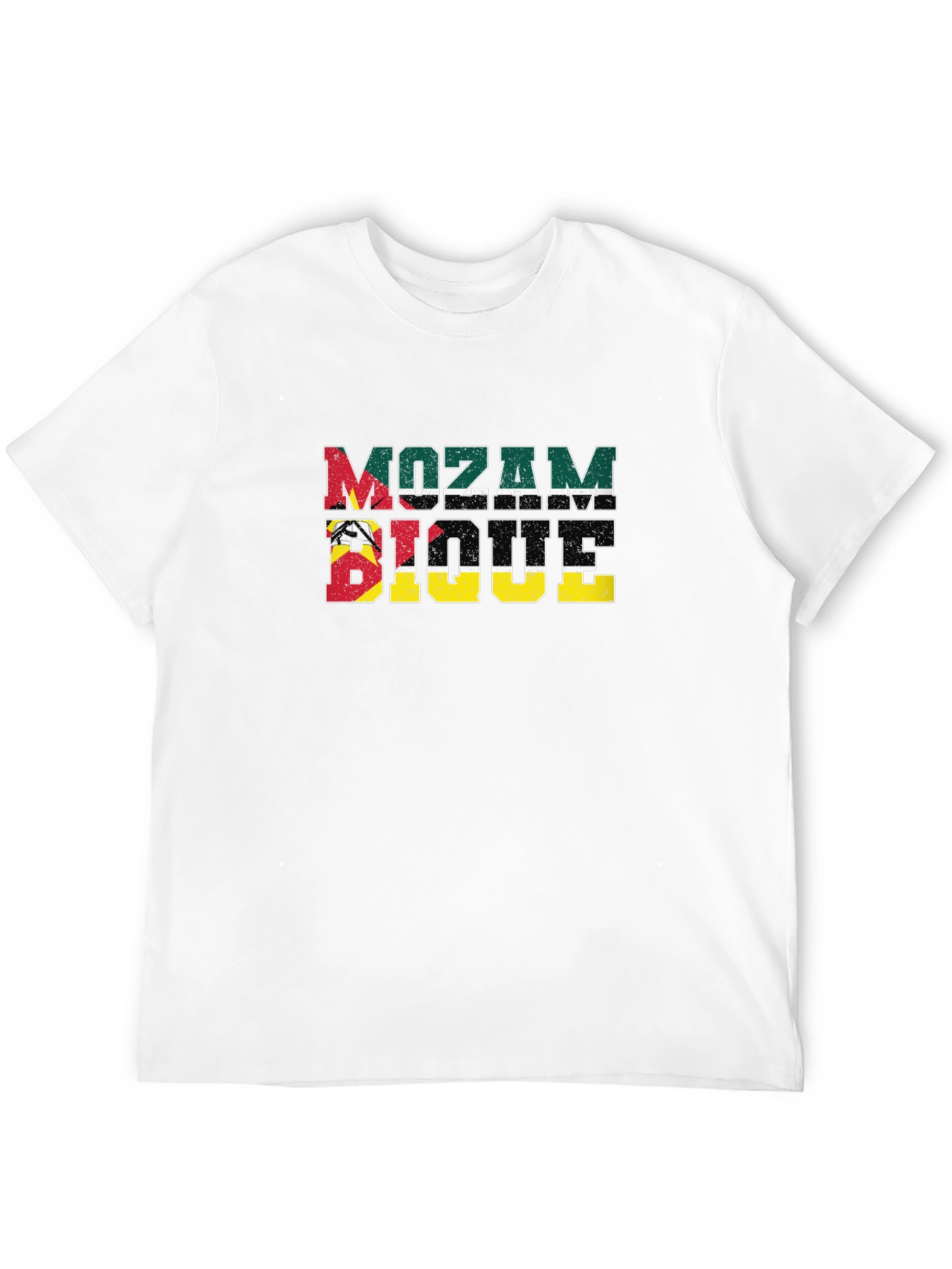 Mozambique Flag T-Shirt Distressed Design