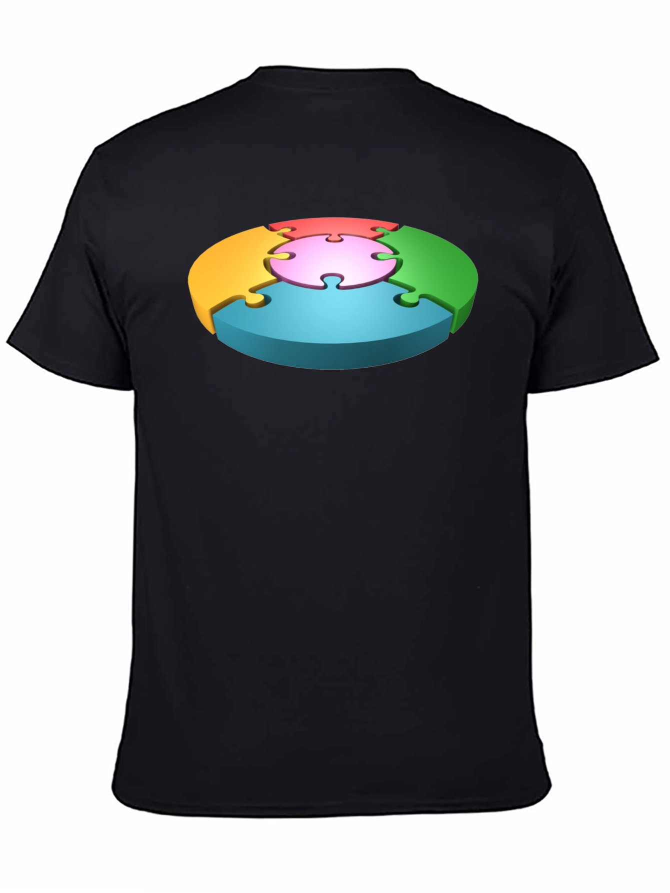 Puzzle Piece Graphic Black T-Shirt