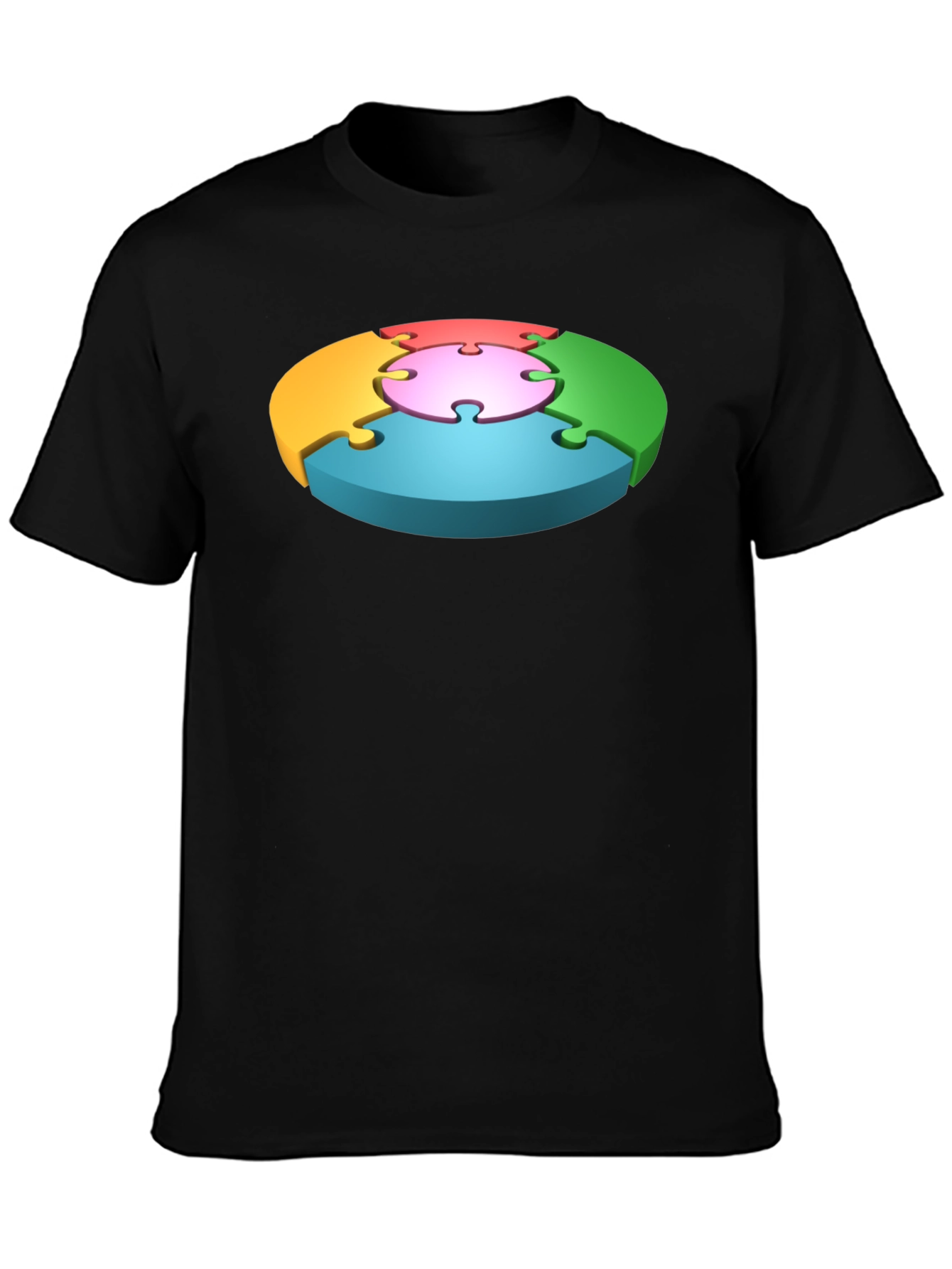 Puzzle Piece Graphic Black T-Shirt