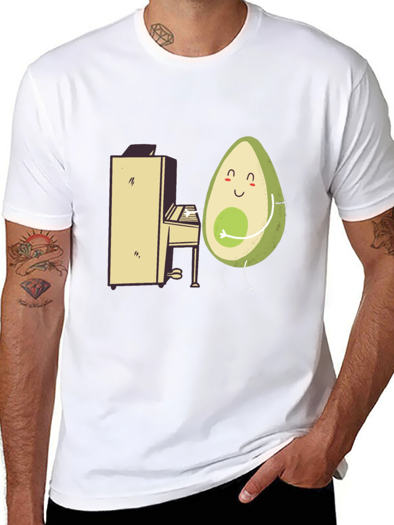 Avocado Musician T-Shirt - Funny Graphic Tee