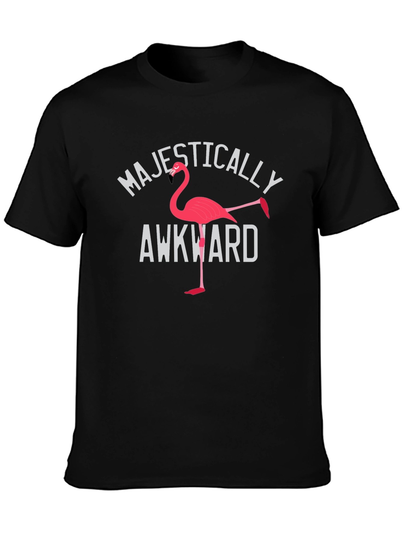 Majestically Awkward Flamingo Graphic T-Shirt