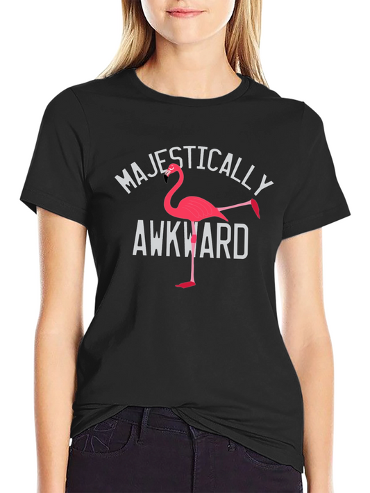 Majestically Awkward Flamingo Graphic T-Shirt