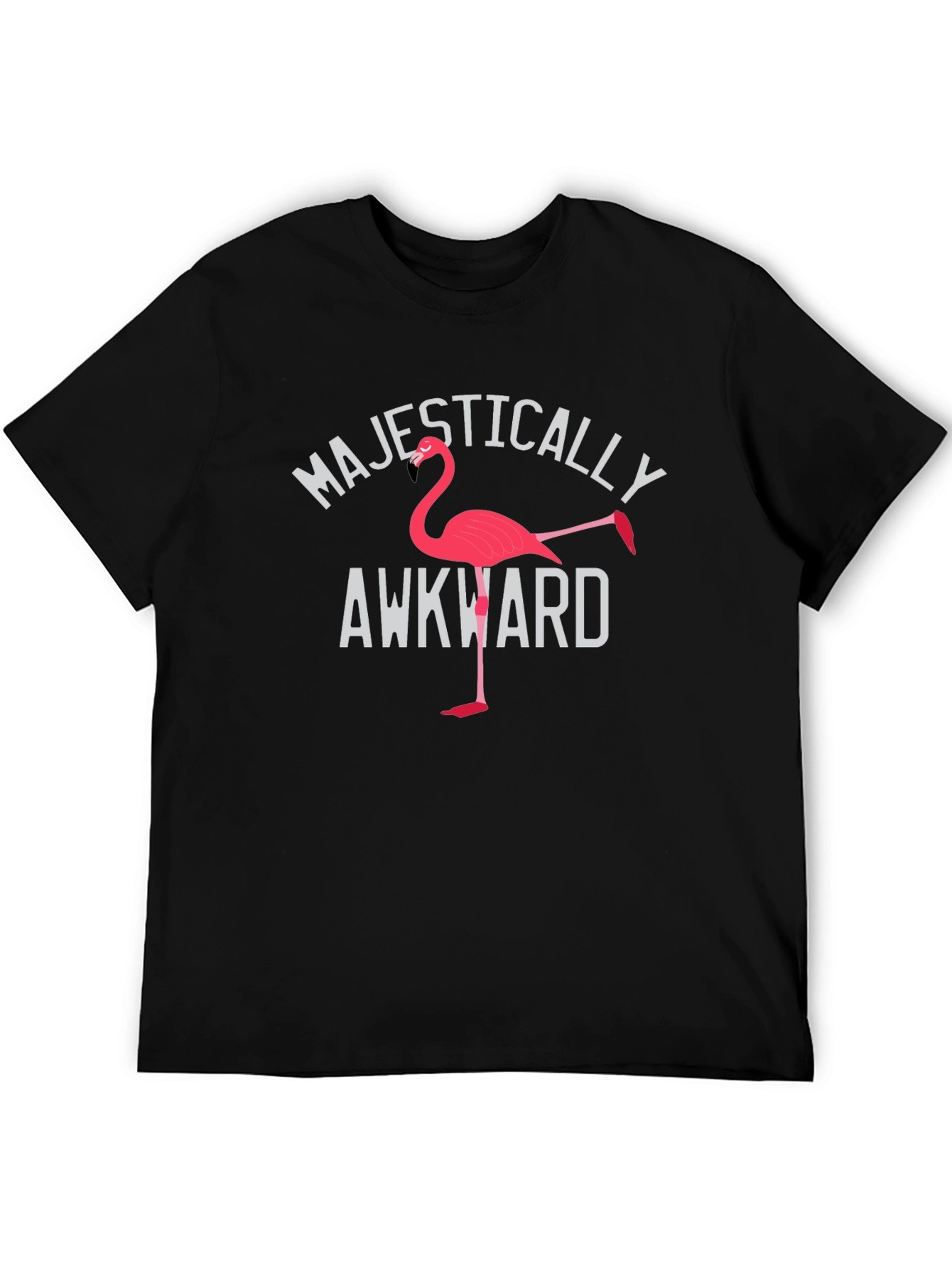 Majestically Awkward Flamingo Graphic T-Shirt