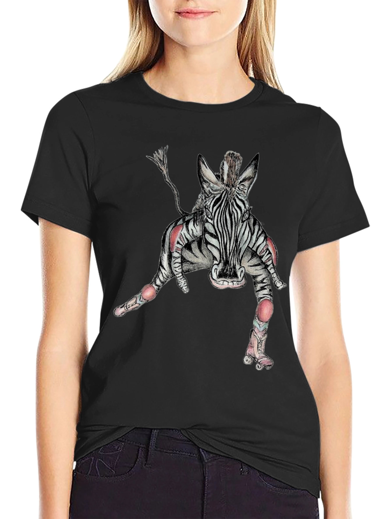 Zebra Roller Skate Graphic Tee