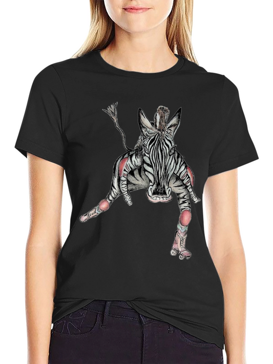 Zebra Roller Skate Graphic Tee