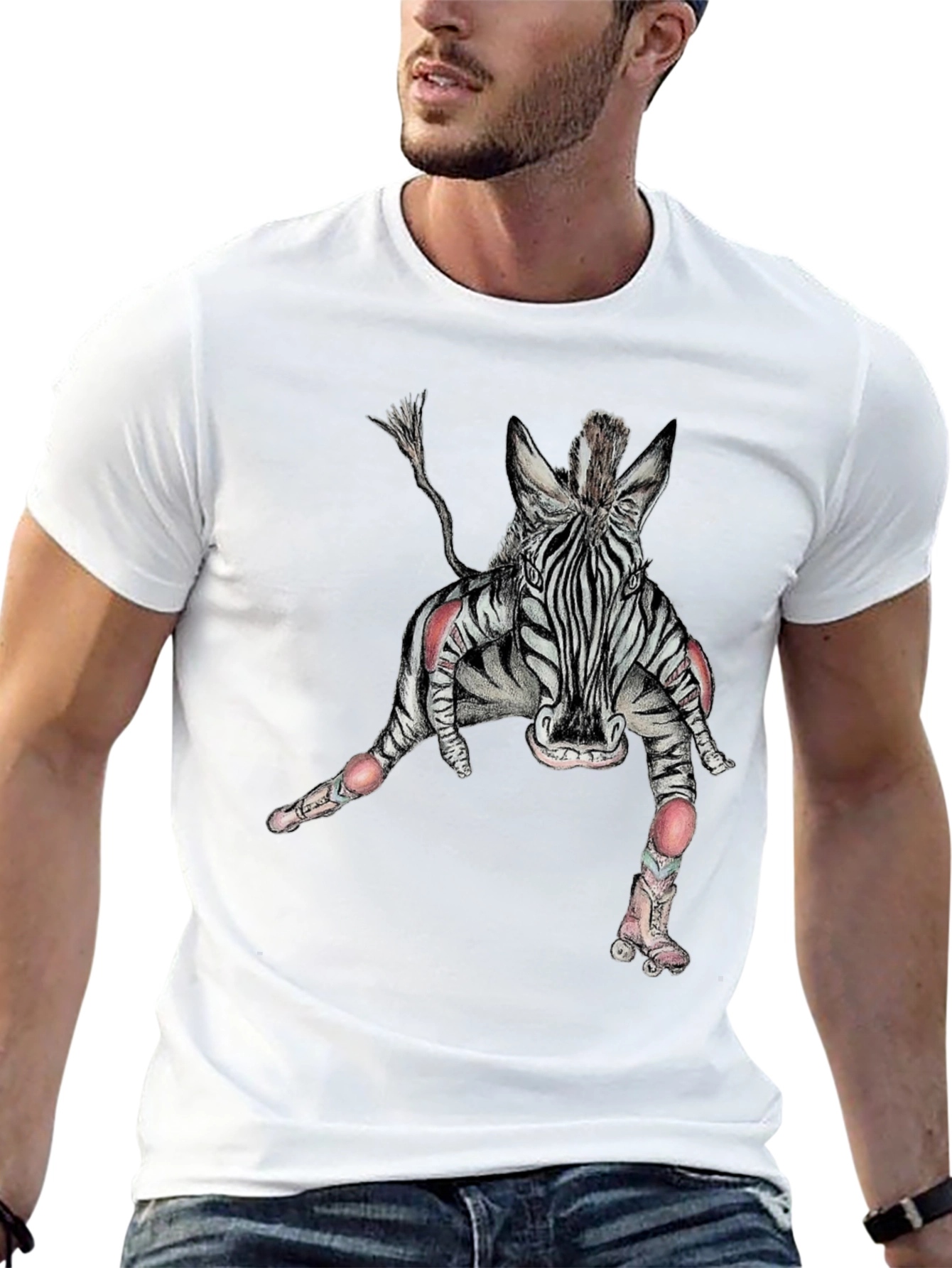 Zebra Roller Skate Graphic Tee
