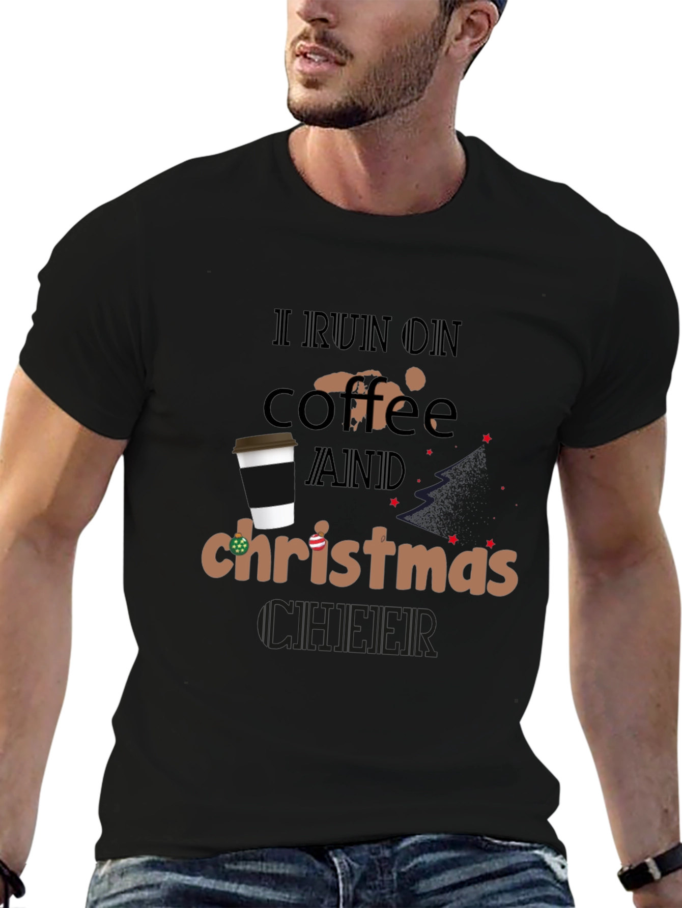 I Run On Coffee And Christmas Cheer T-Shirt