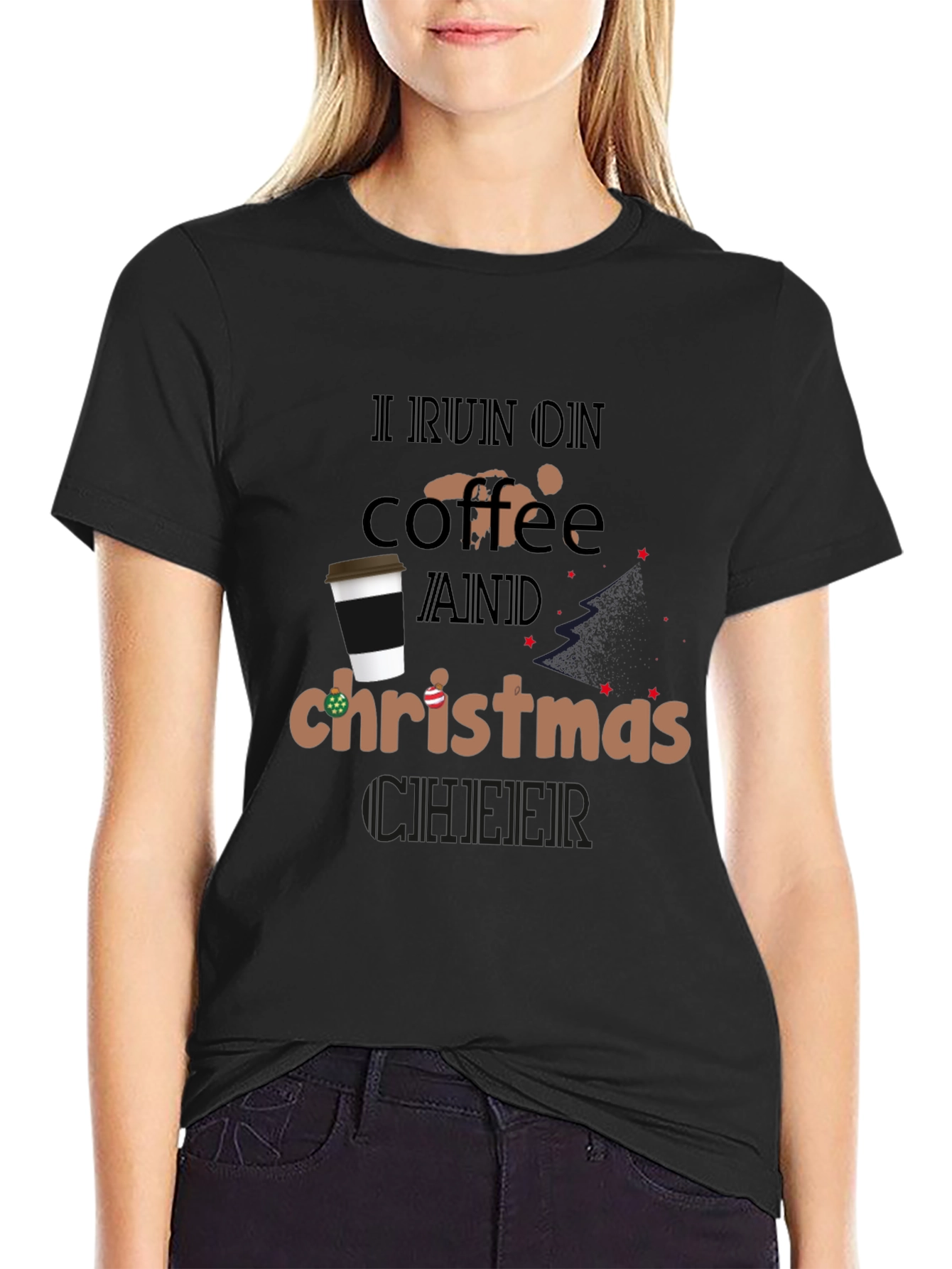 I Run On Coffee And Christmas Cheer T-Shirt
