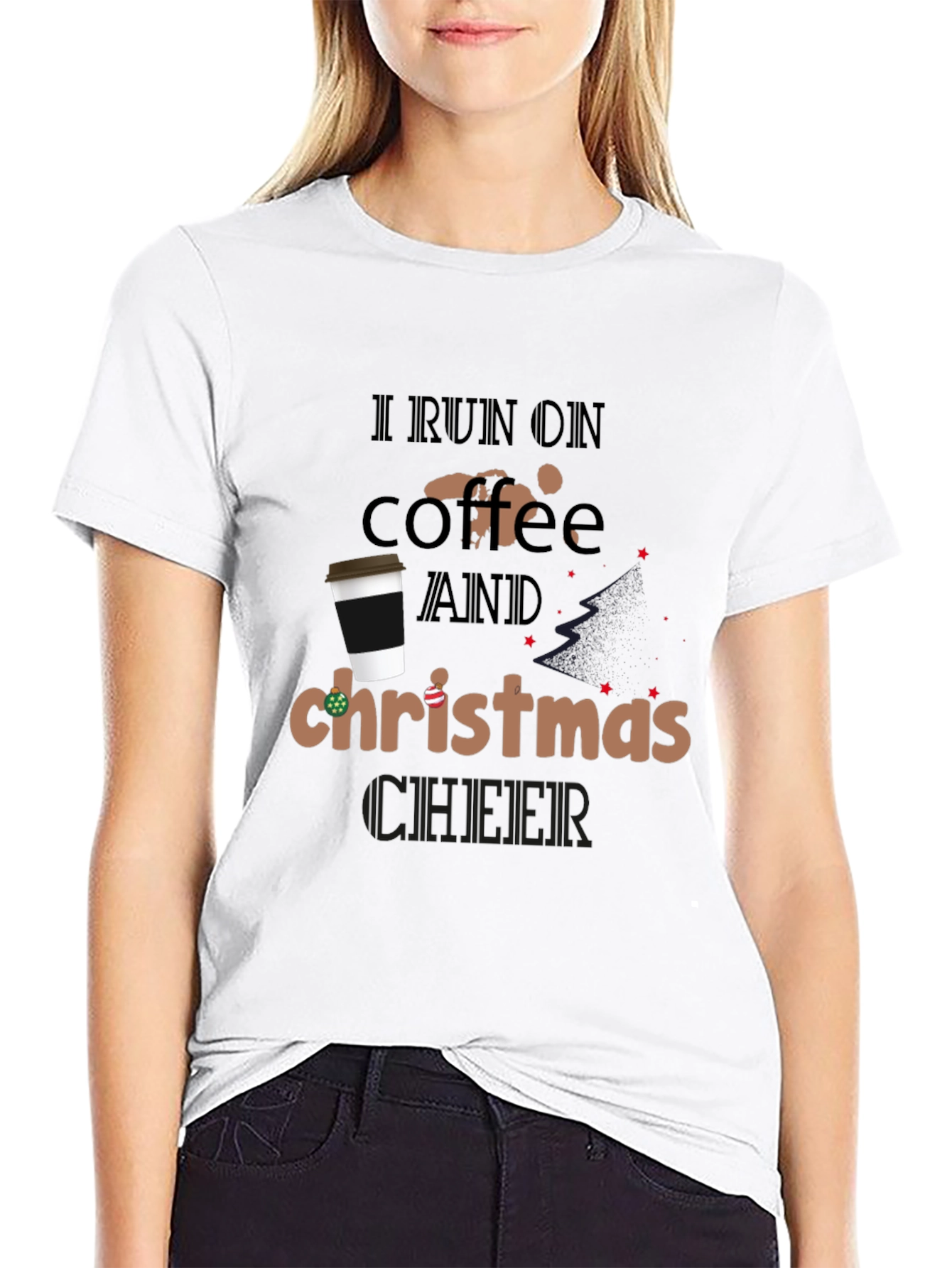 I Run On Coffee And Christmas Cheer T-Shirt