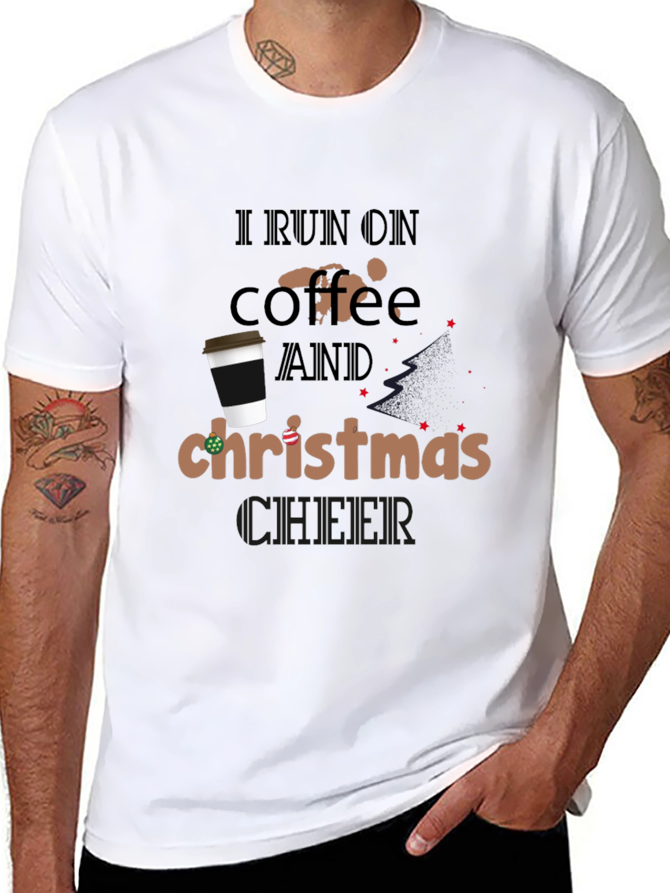 I Run On Coffee And Christmas Cheer T-Shirt