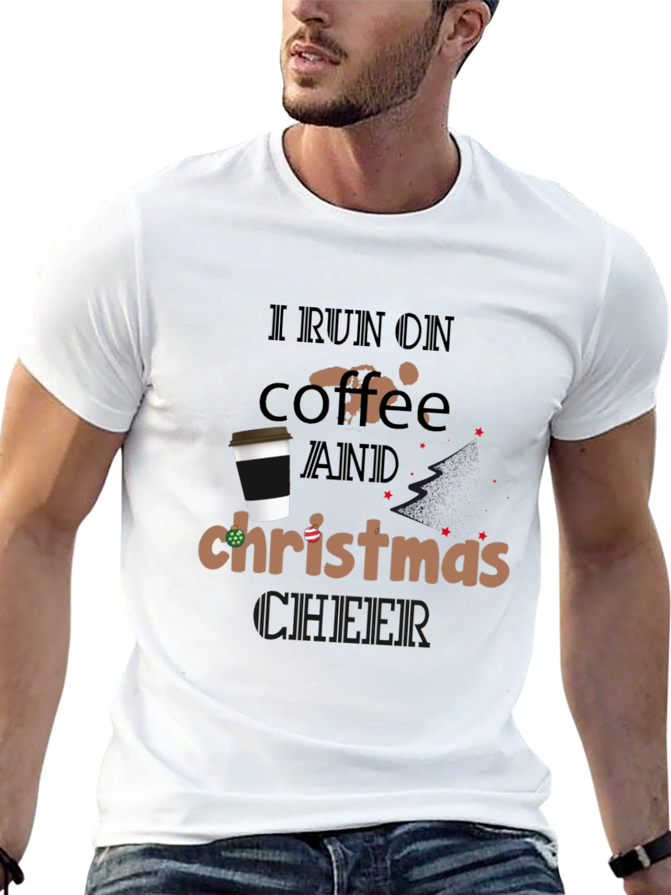 I Run On Coffee And Christmas Cheer T-Shirt