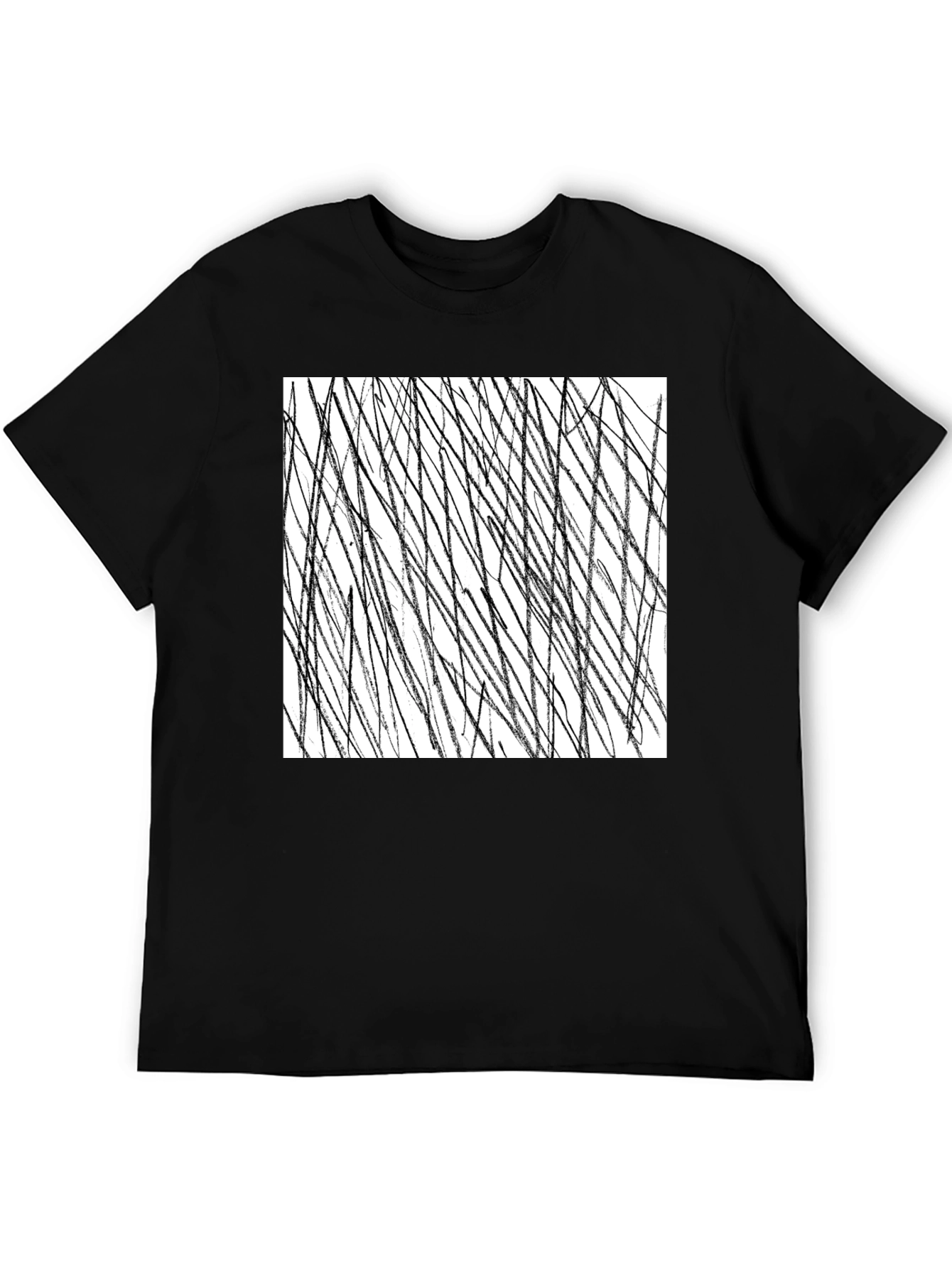 Abstract Black Line Art Graphic Tee