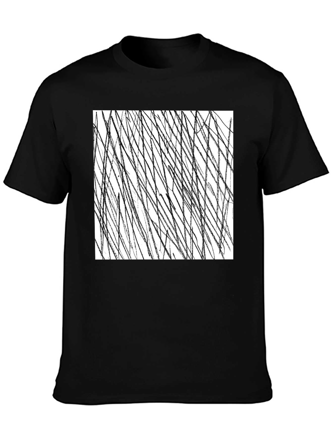 Abstract Black Line Art Graphic Tee