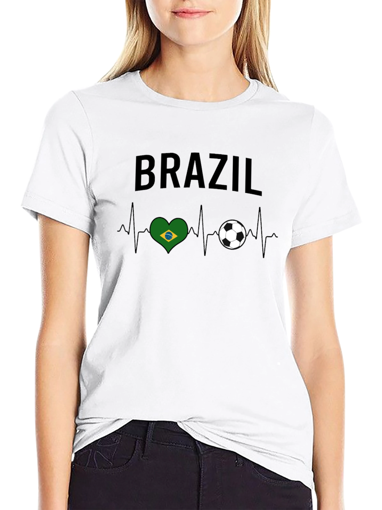 Brazil Soccer Heartbeat T-Shirt