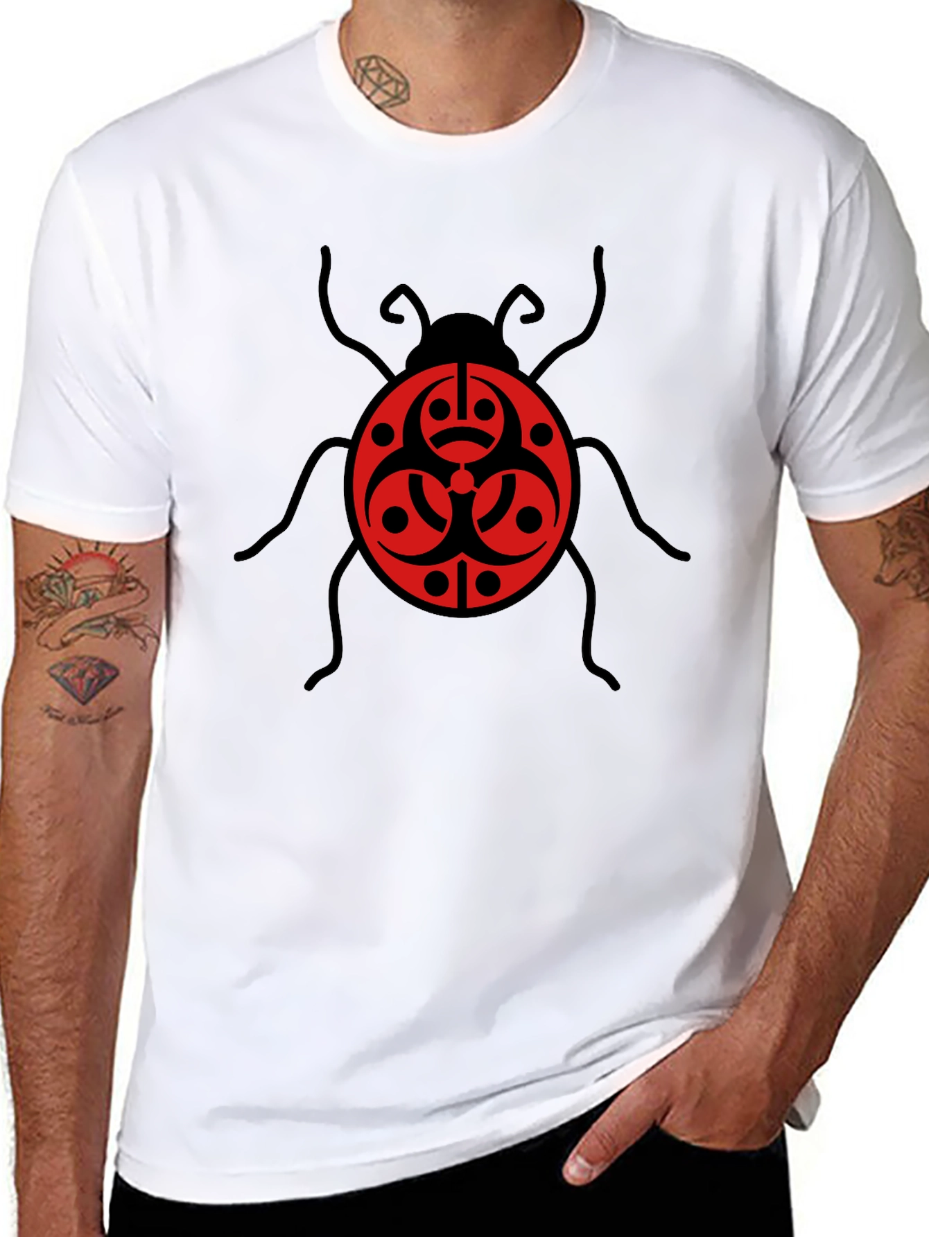 Biohazard Bug Graphic Tee - Black Cotton T-Shirt