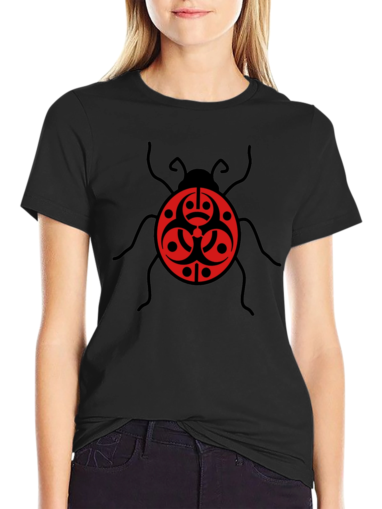 Biohazard Bug Graphic Tee - Black Cotton T-Shirt