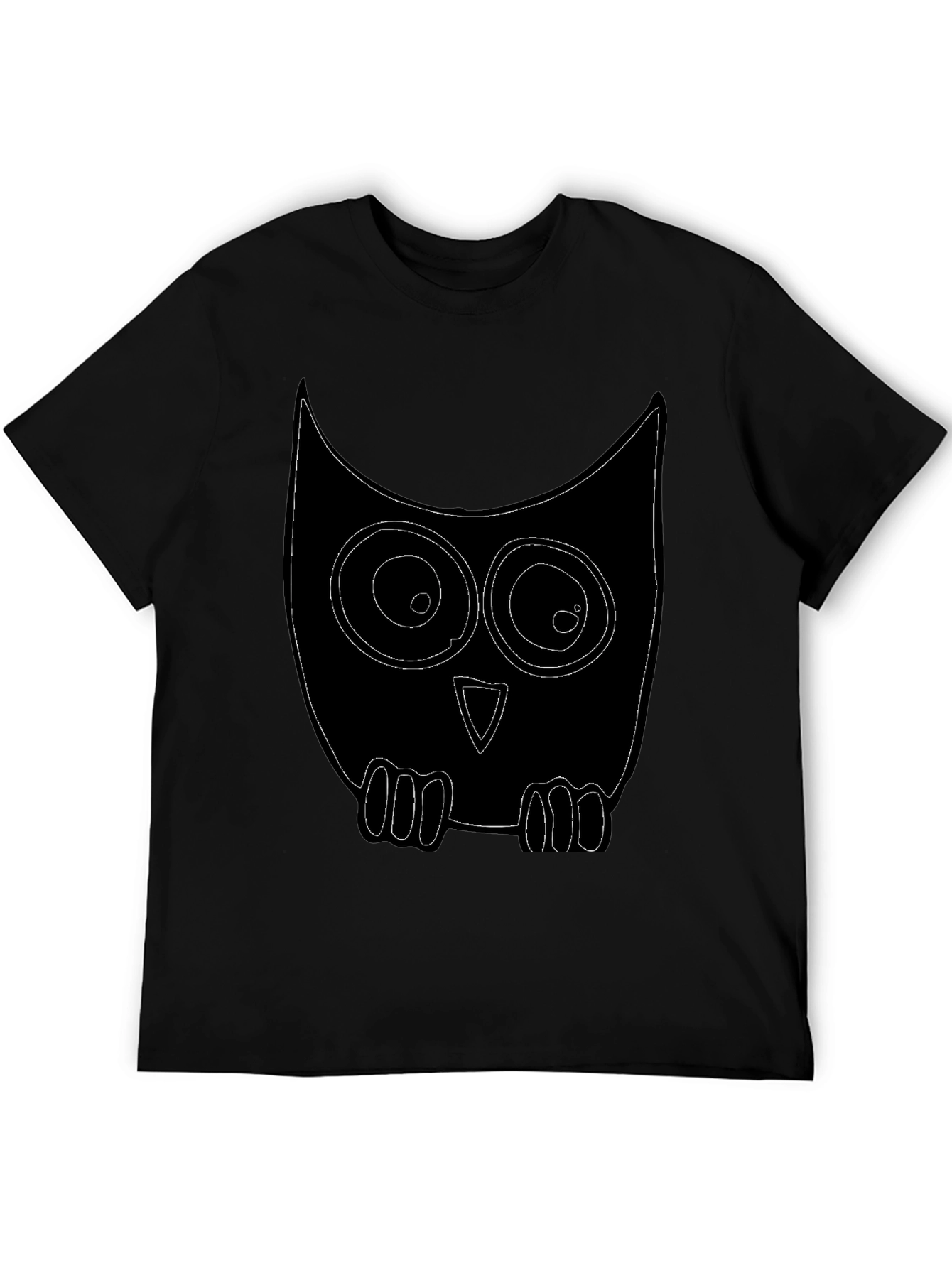 Owl Graphic Print Crew Neck T-Shirt