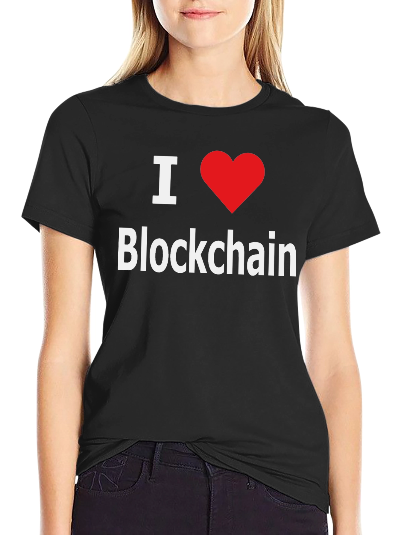 I Love Blockchain T-Shirt - Crypto Enthusiast Tee