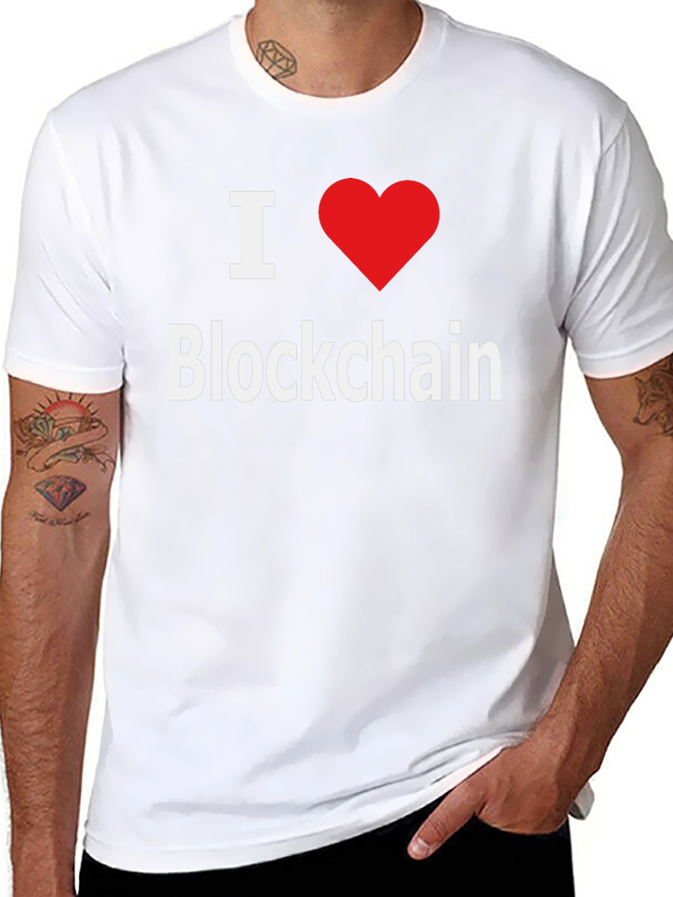 I Love Blockchain T-Shirt - Crypto Enthusiast Tee