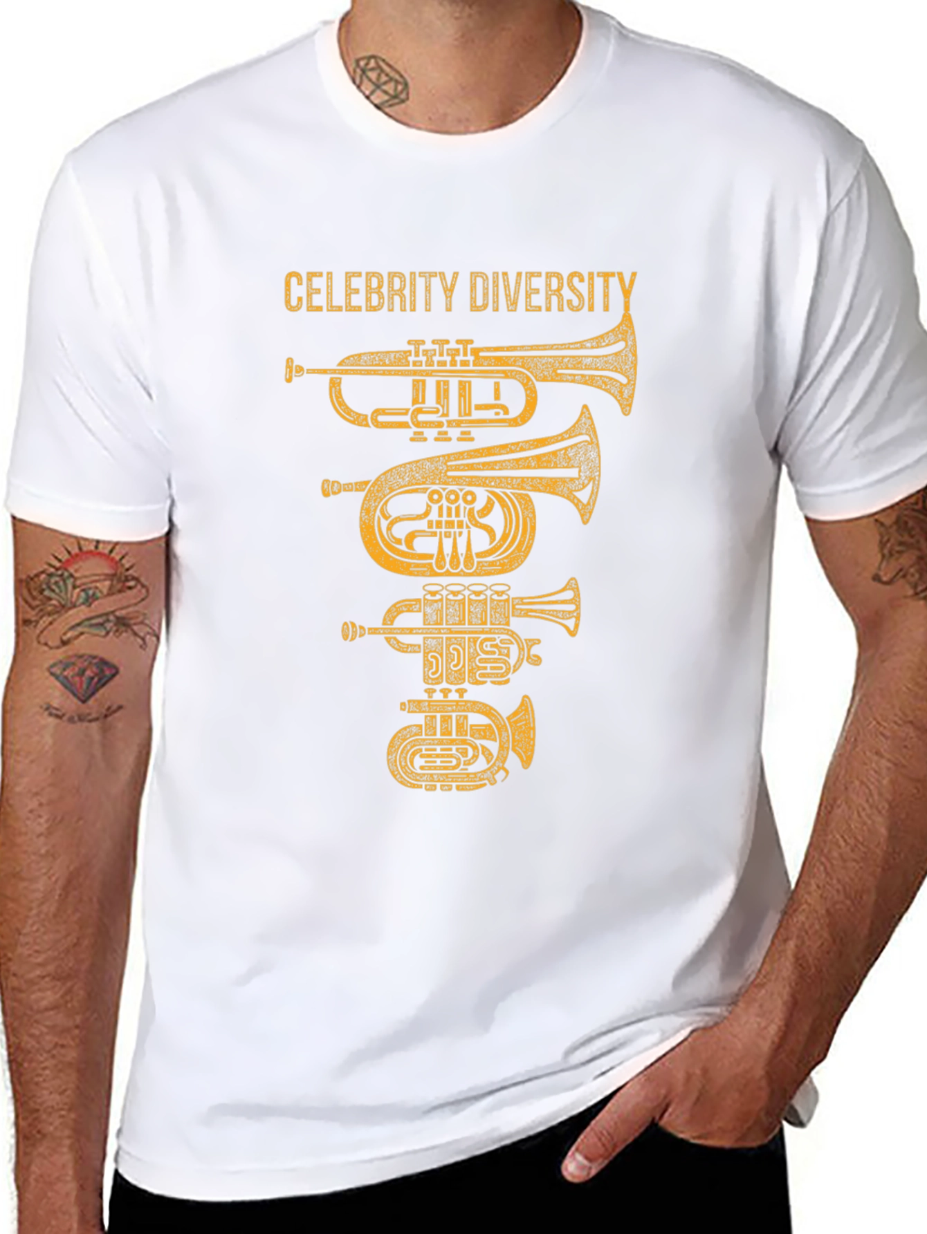 Celebrity Diversity Trumpet Graphic T-Shirt