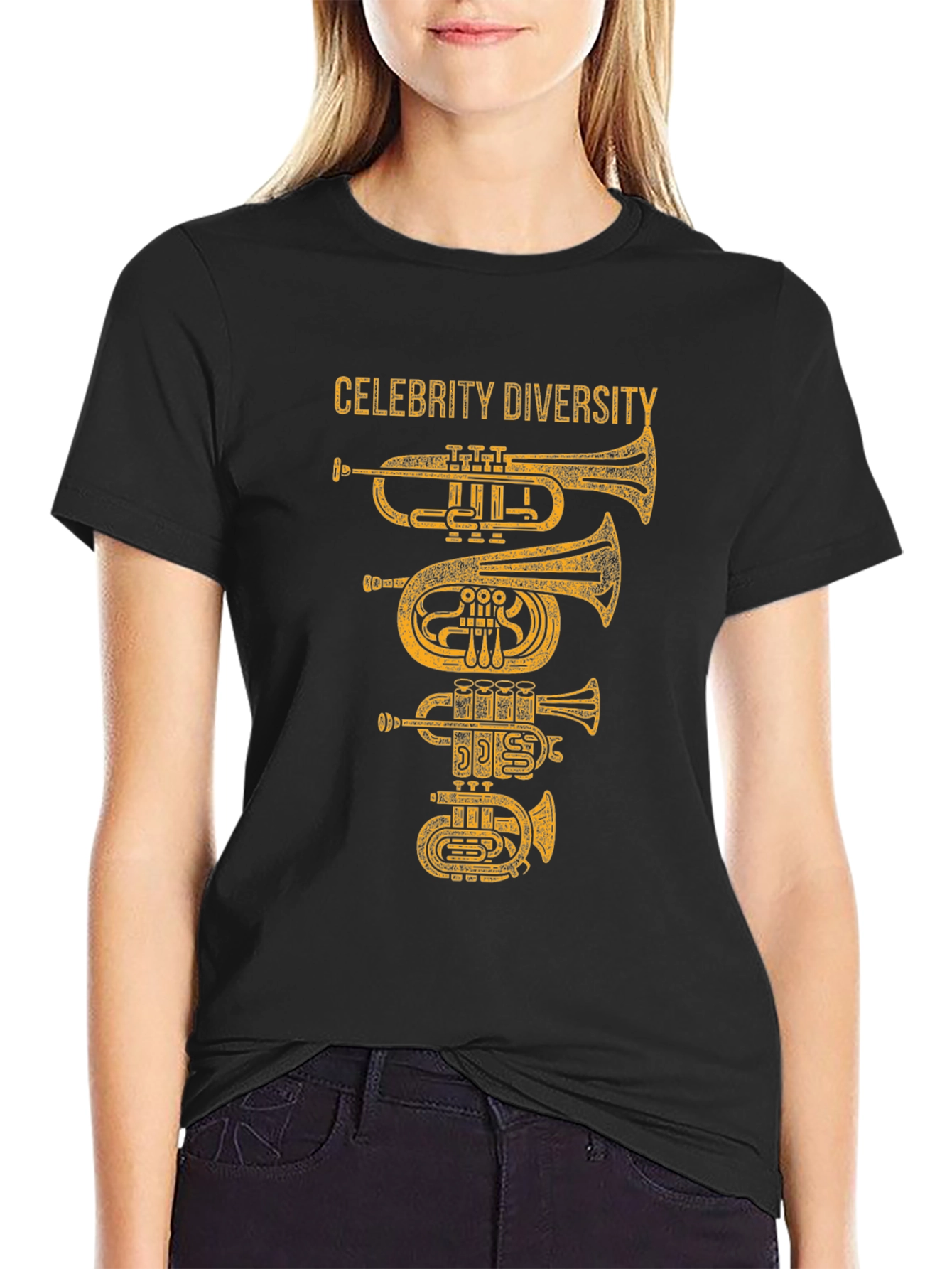 Celebrity Diversity Trumpet Graphic T-Shirt