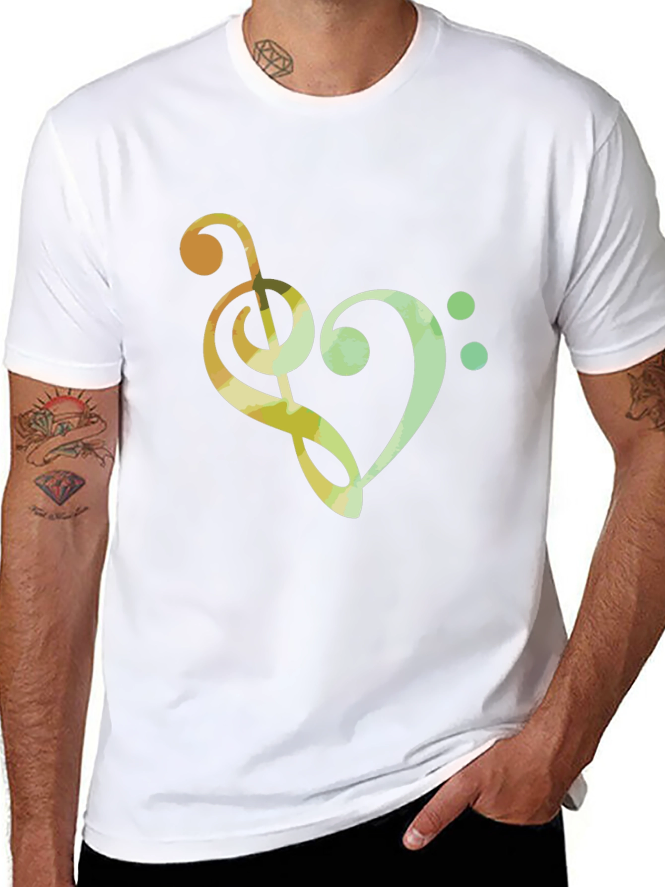 Musical Heart T-Shirt - Clef Note Graphic Tee