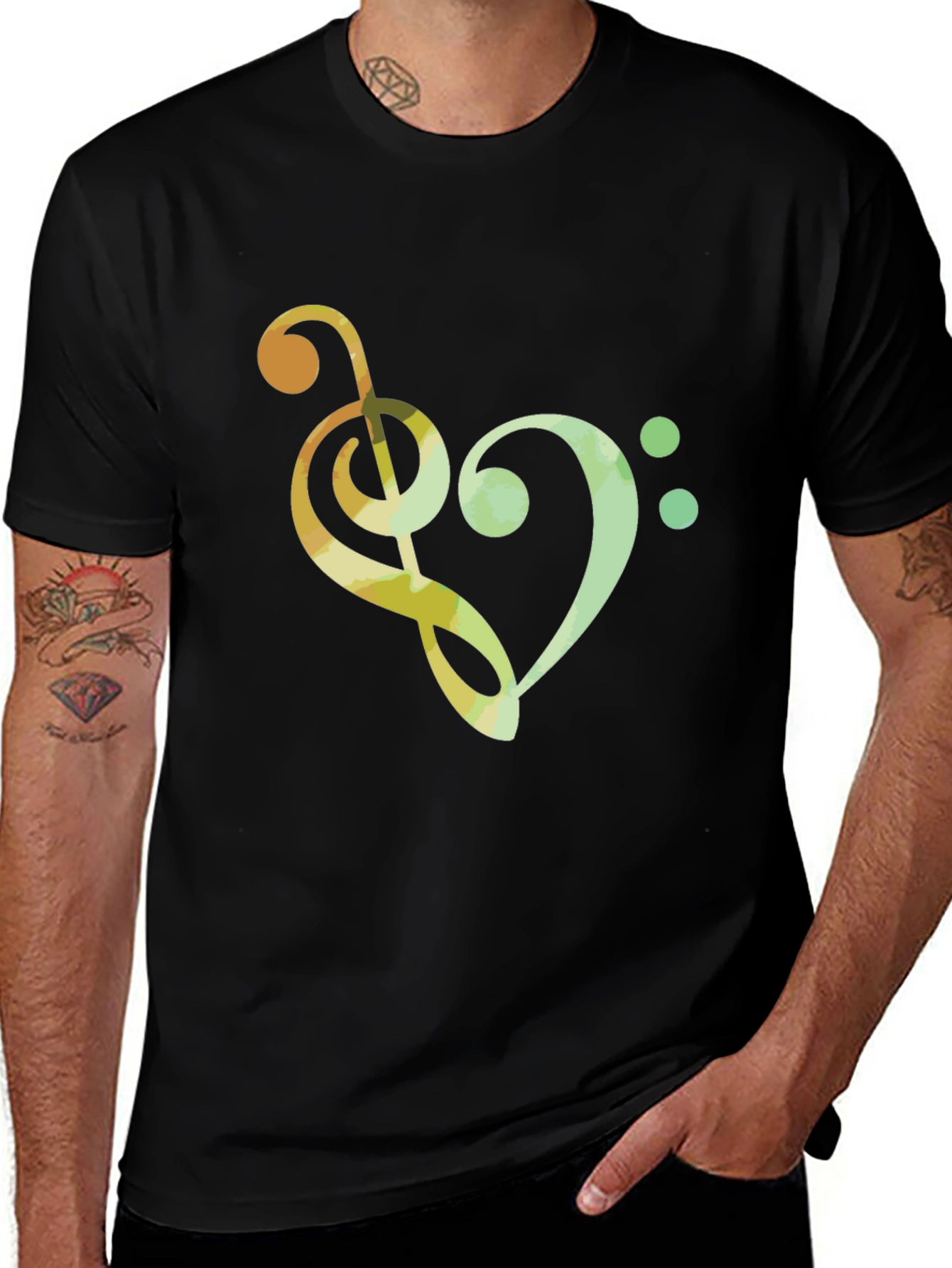 Musical Heart T-Shirt - Clef Note Graphic Tee