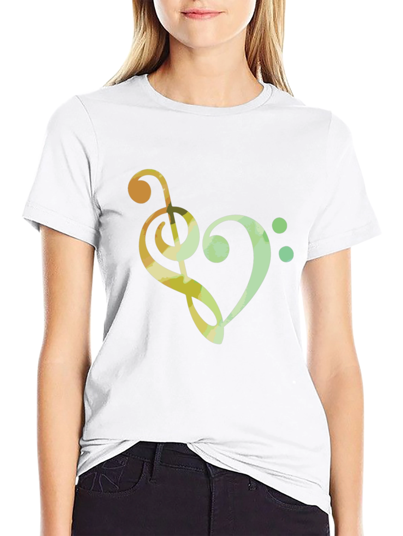 Musical Heart T-Shirt - Clef Note Graphic Tee