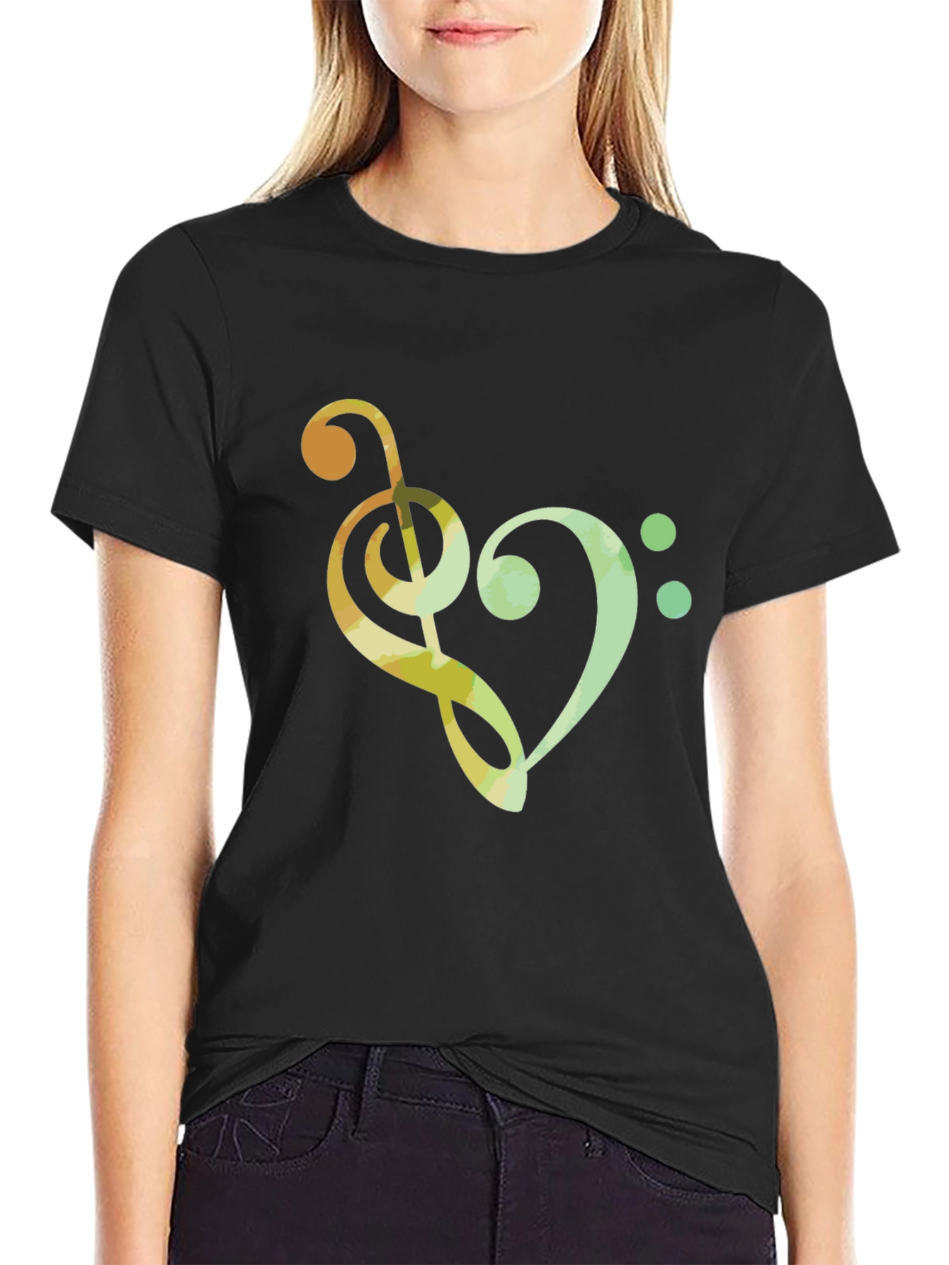 Musical Heart T-Shirt - Clef Note Graphic Tee
