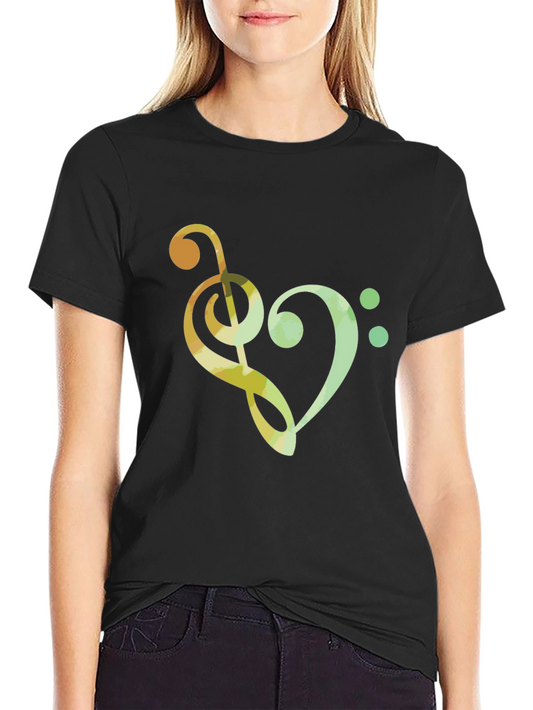 Musical Heart T-Shirt - Clef Note Graphic Tee