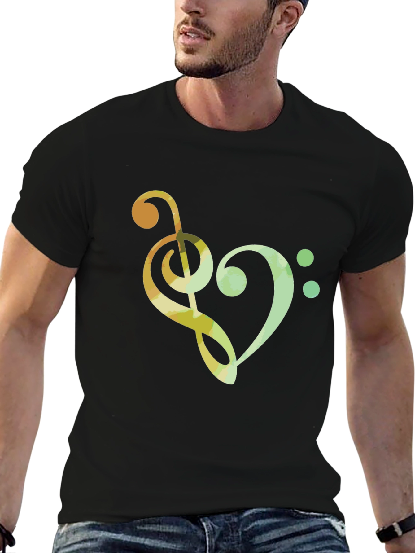 Musical Heart T-Shirt - Clef Note Graphic Tee