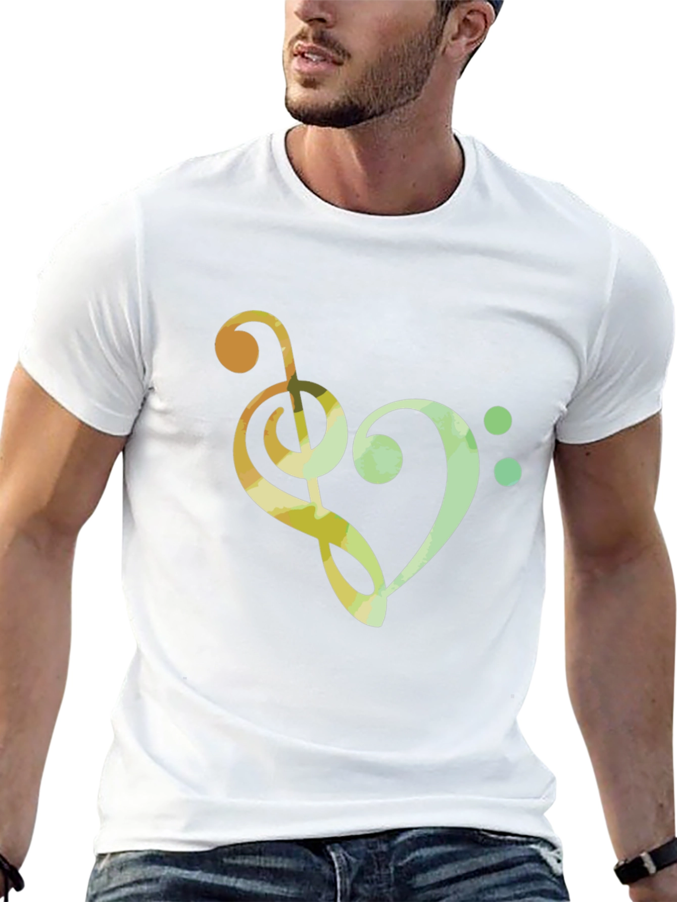 Musical Heart T-Shirt - Clef Note Graphic Tee