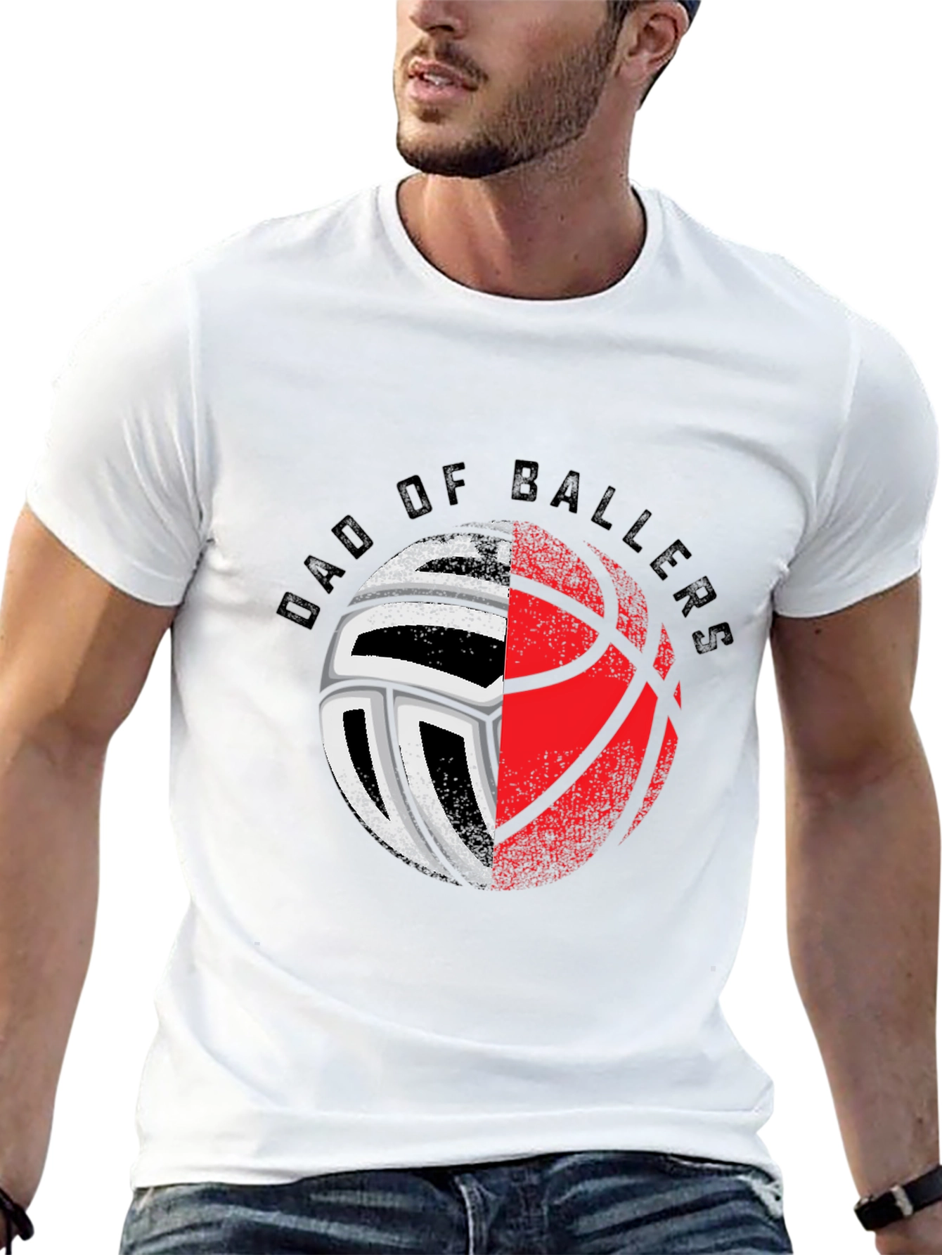 Dad of Ballers T-Shirt - Volleyball & Basketball