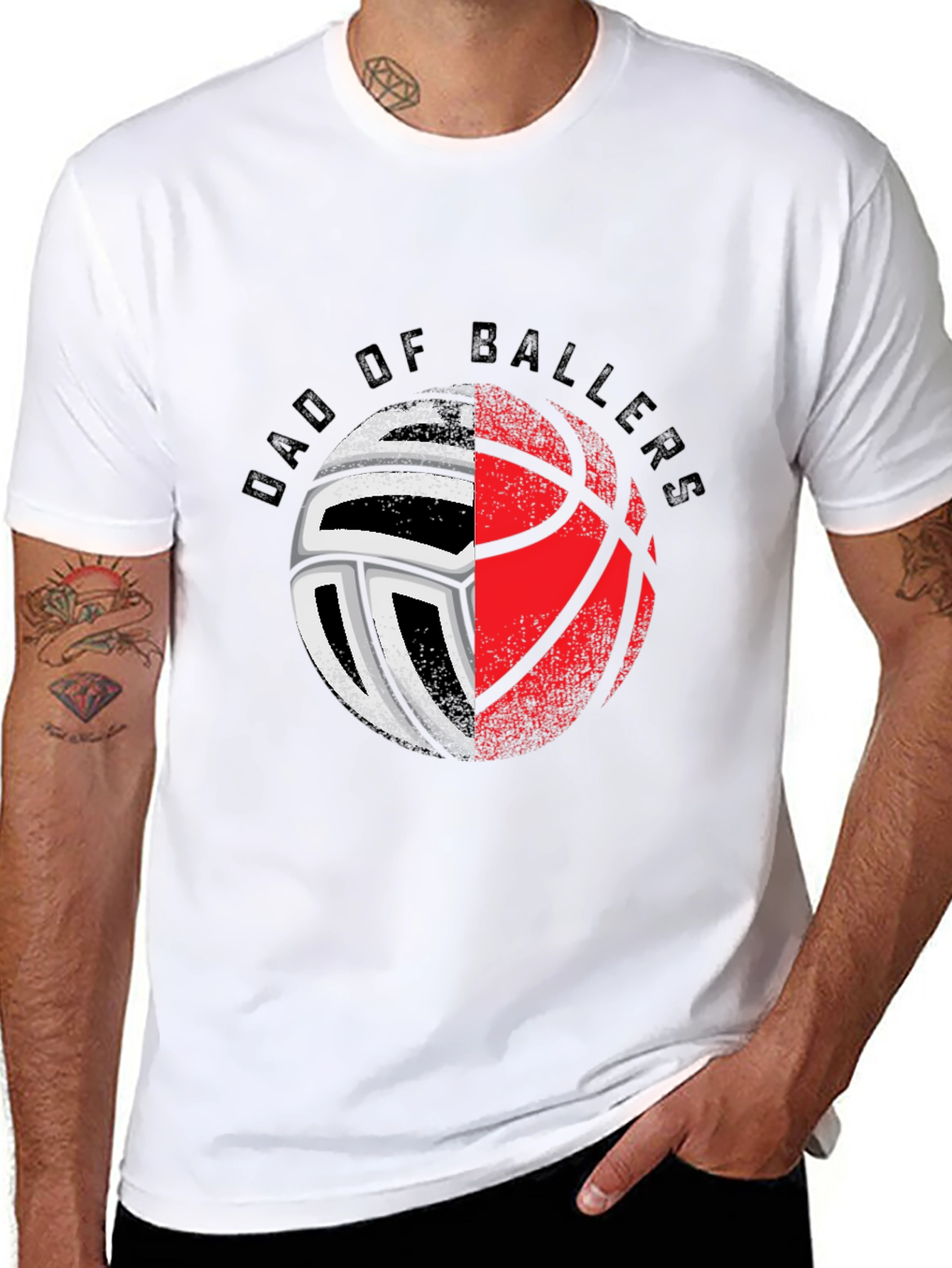 Dad of Ballers T-Shirt - Volleyball & Basketball