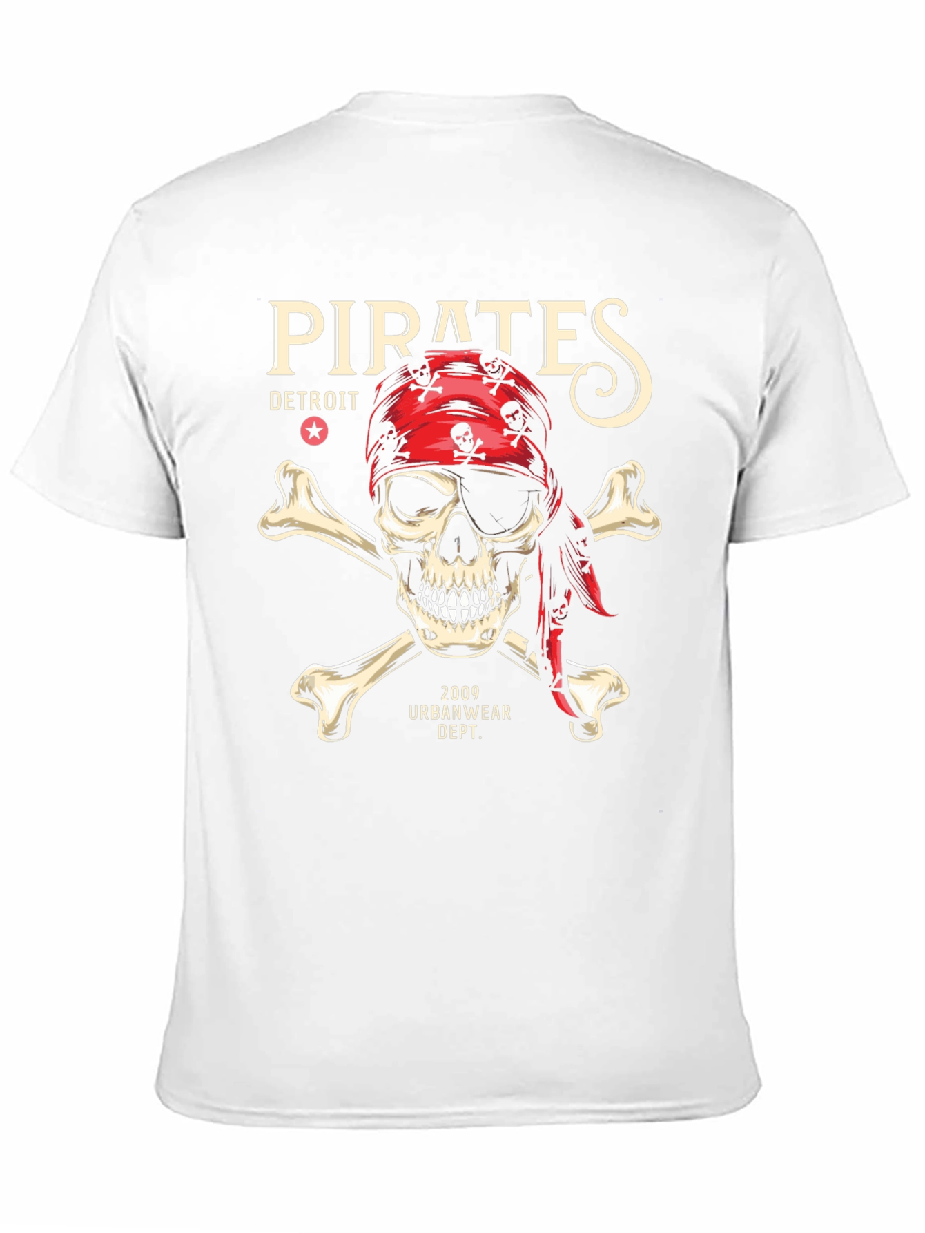 Pirates Detroit Skull & Crossbones Graphic T-Shirt