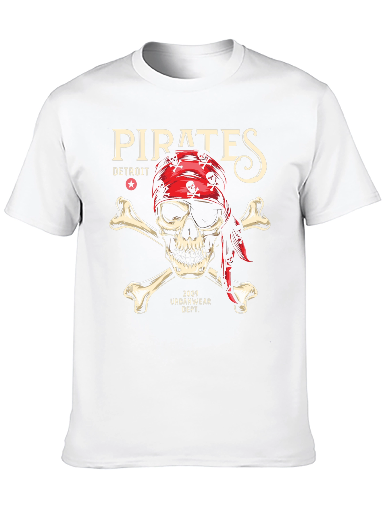 Pirates Detroit Skull & Crossbones Graphic T-Shirt