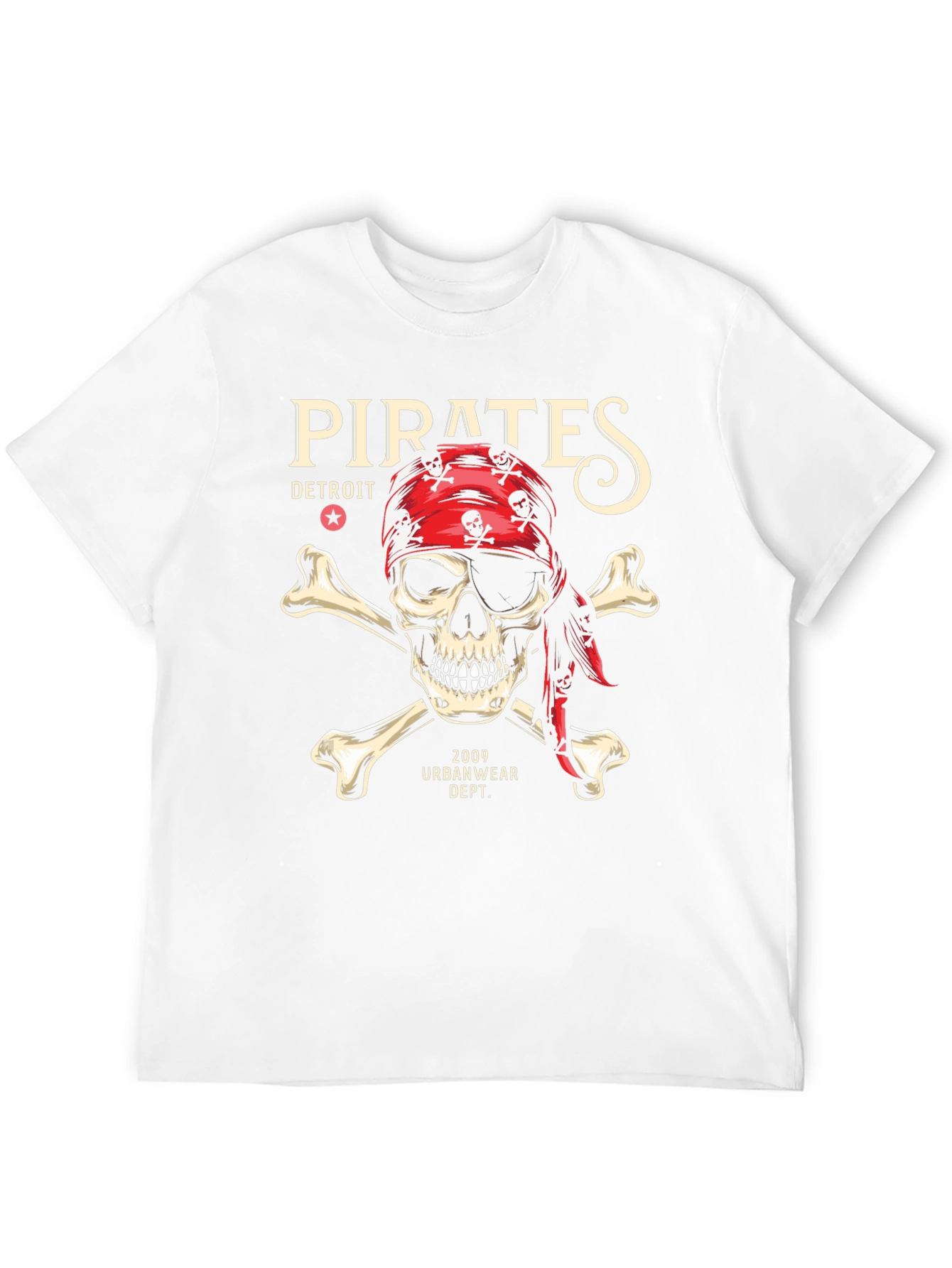 Pirates Detroit Skull & Crossbones Graphic T-Shirt