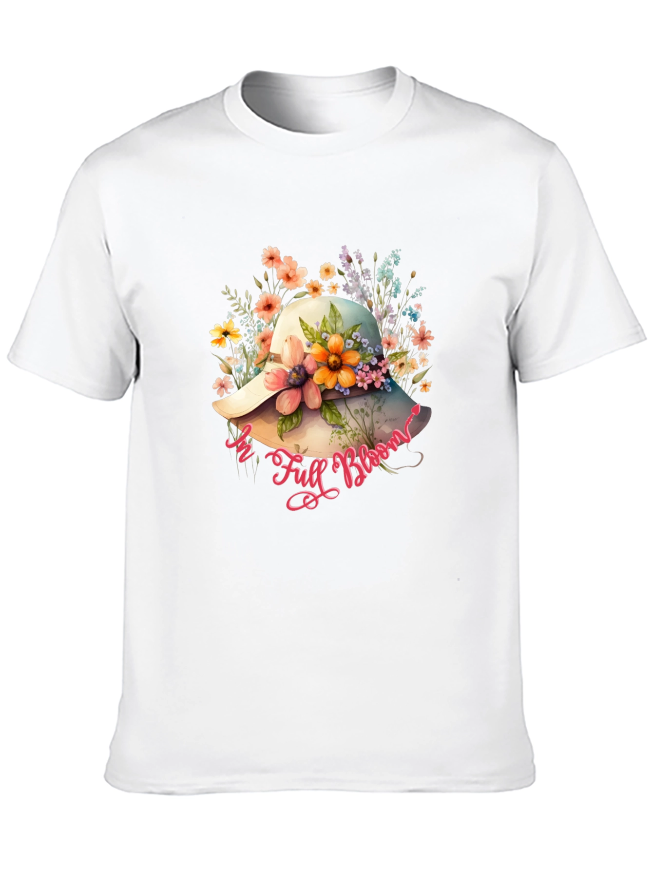 Floral Hat T-Shirt - In Full Bloom Design