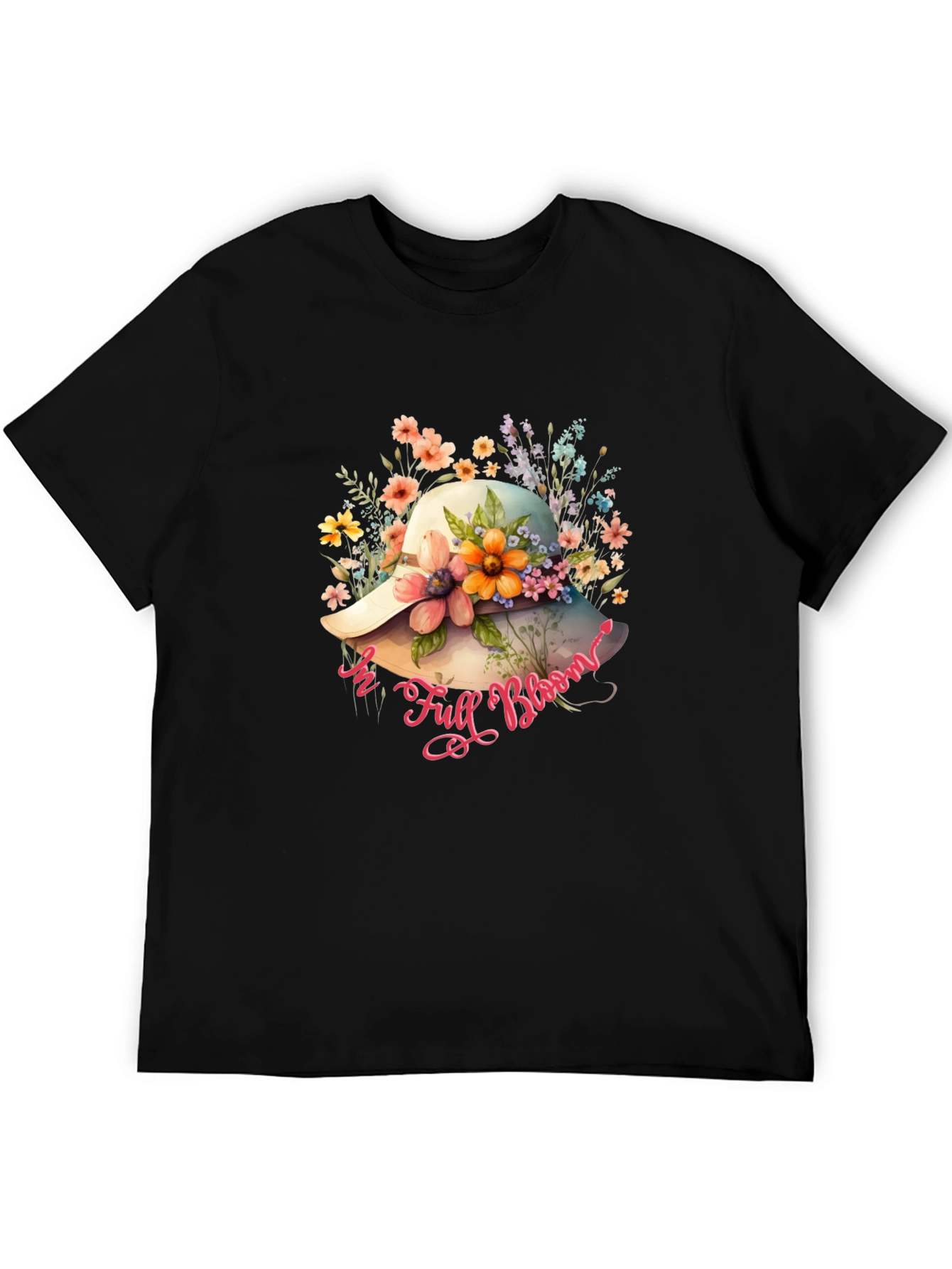 Floral Hat T-Shirt - In Full Bloom Design