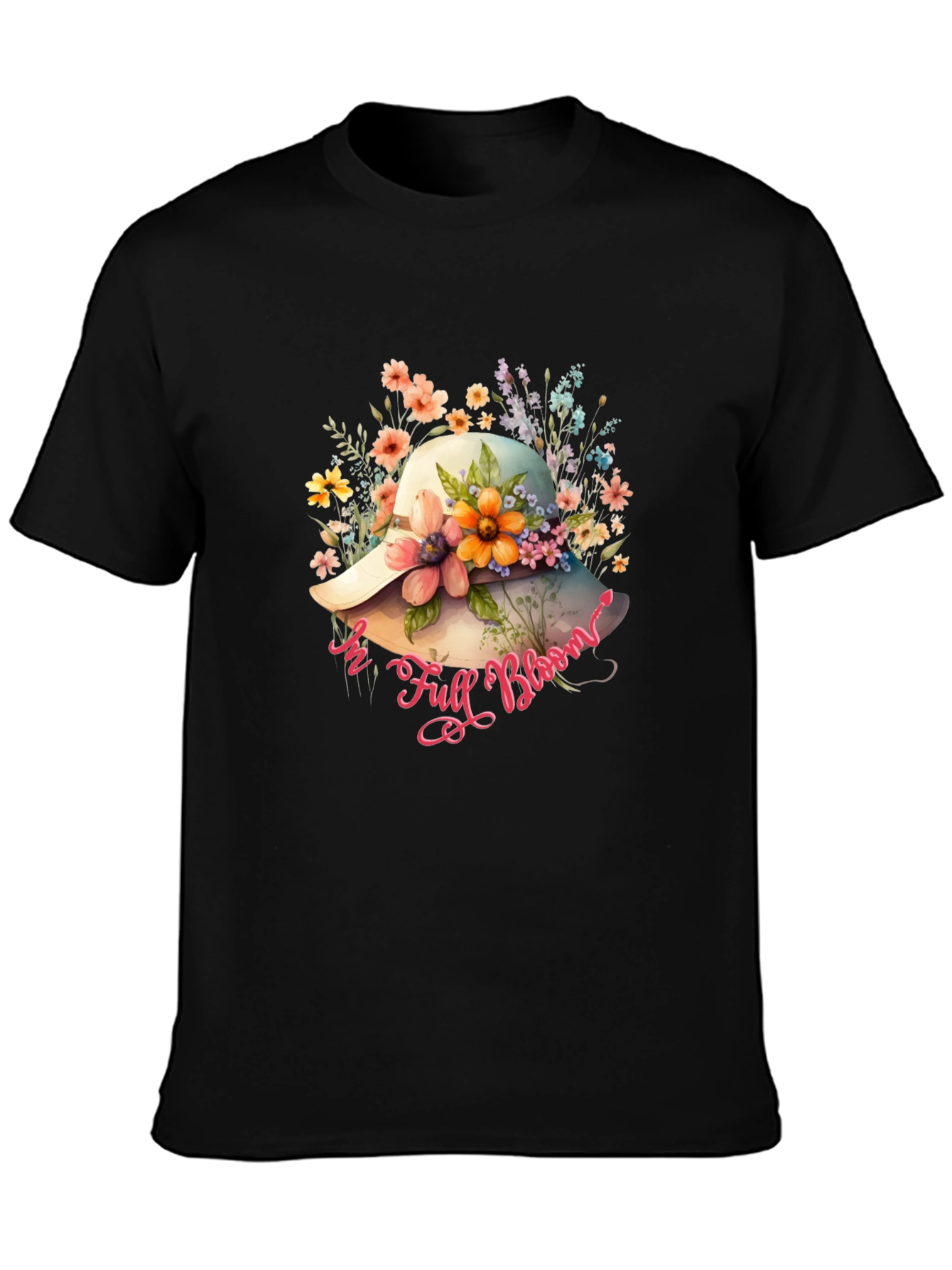 Floral Hat T-Shirt - In Full Bloom Design