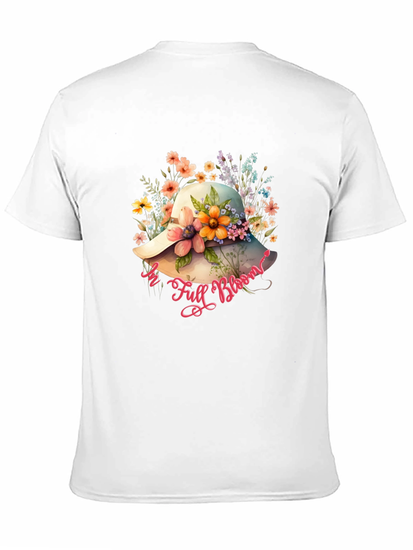 Floral Hat T-Shirt - In Full Bloom Design
