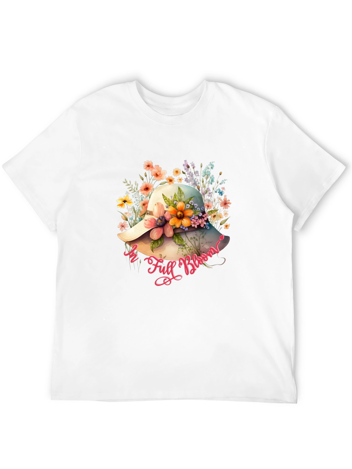 Floral Hat T-Shirt - In Full Bloom Design