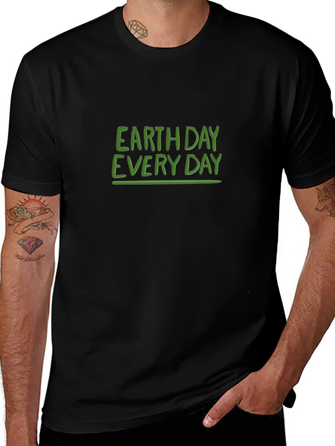 Earth Day Everyday Black Graphic Tee