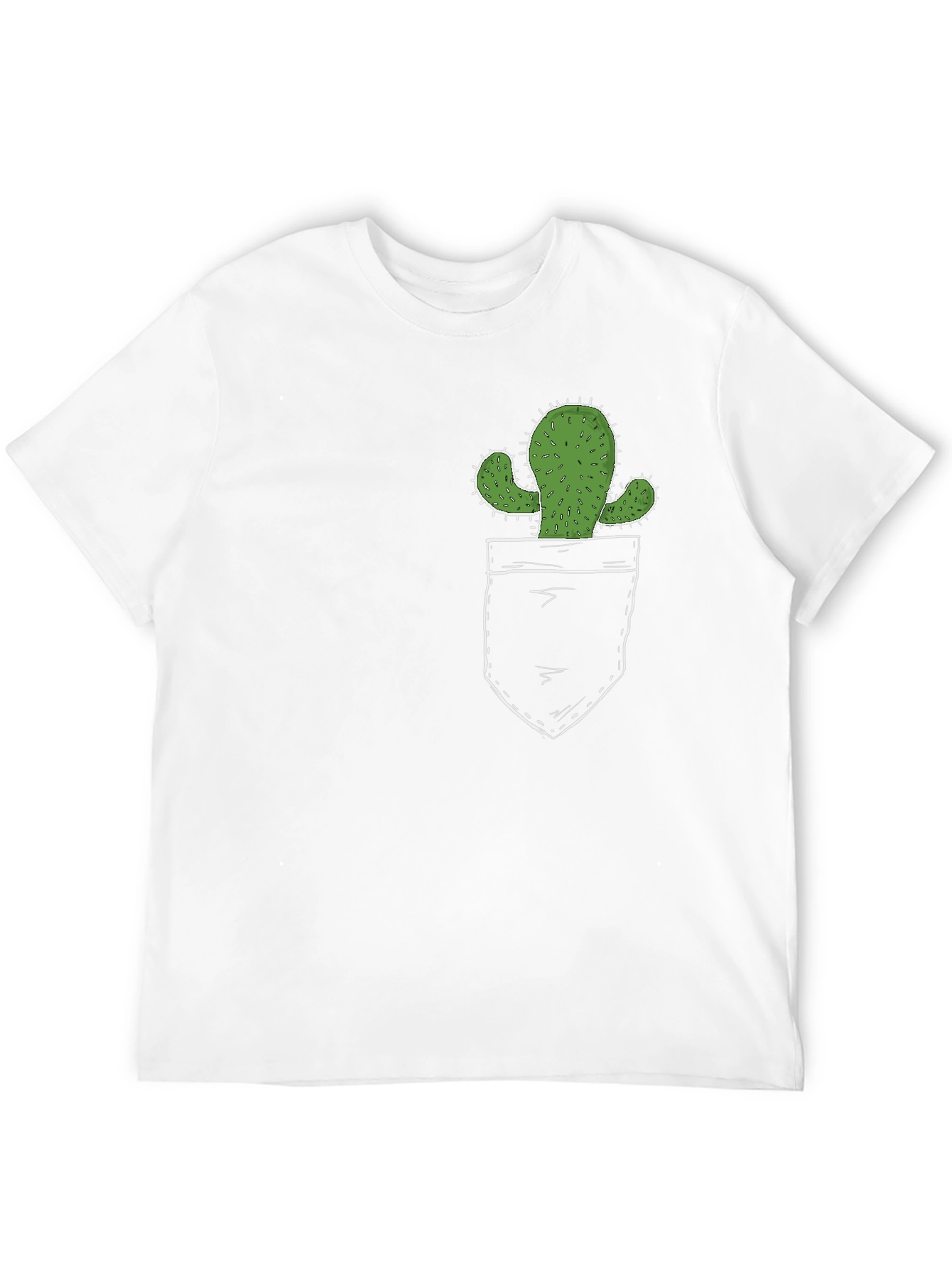 Cactus Pocket Print Black T-Shirt