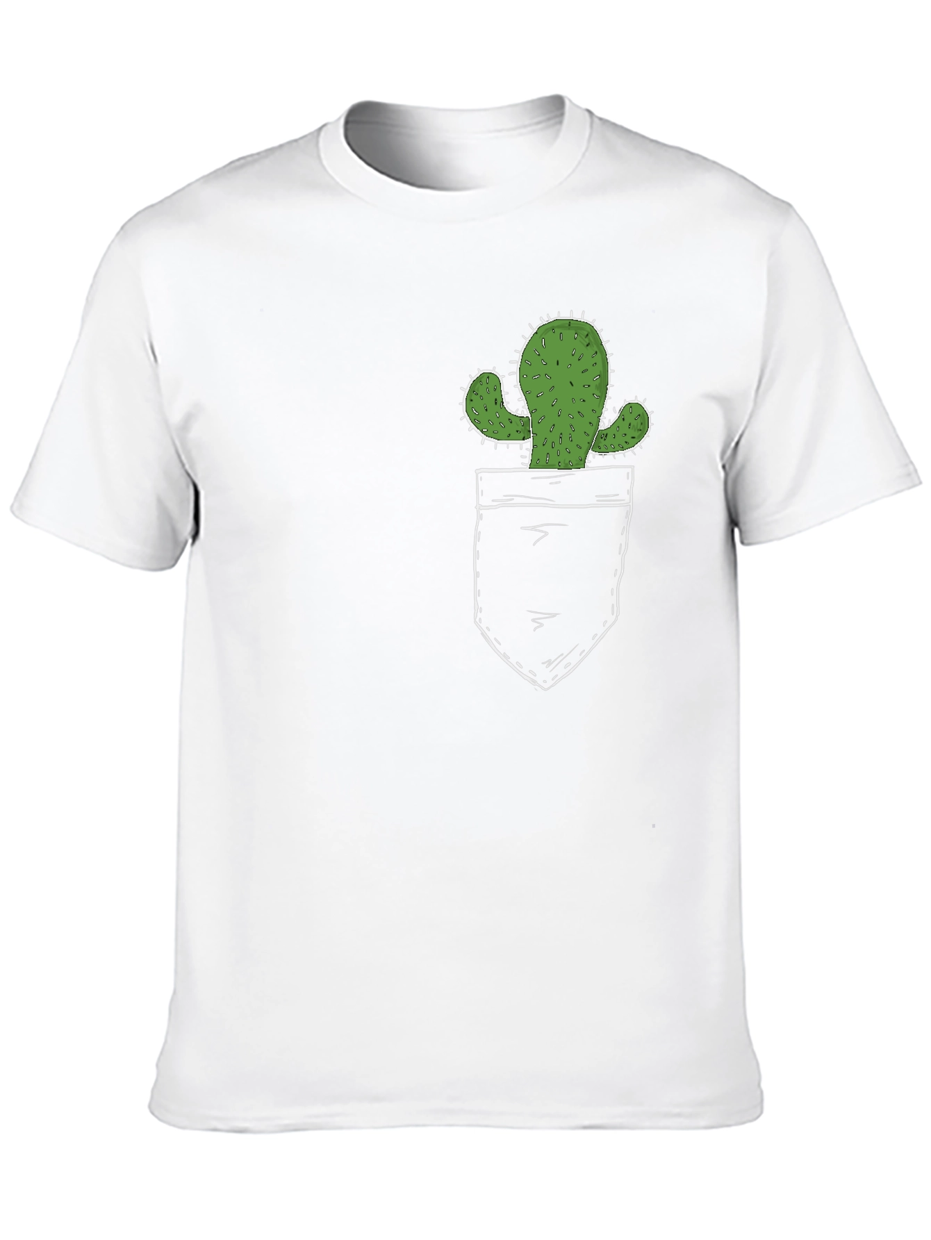 Cactus Pocket Print Black T-Shirt