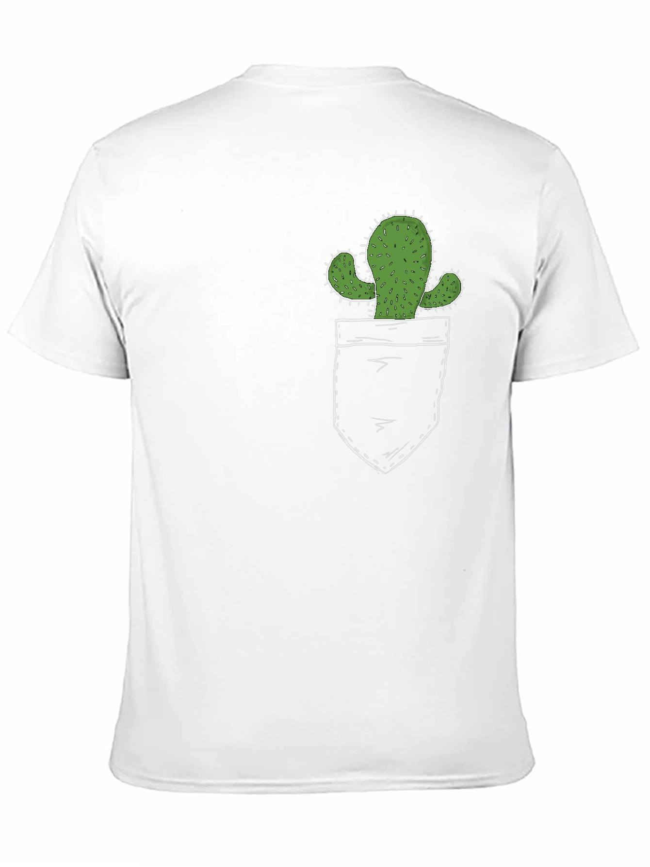 Cactus Pocket Print Black T-Shirt