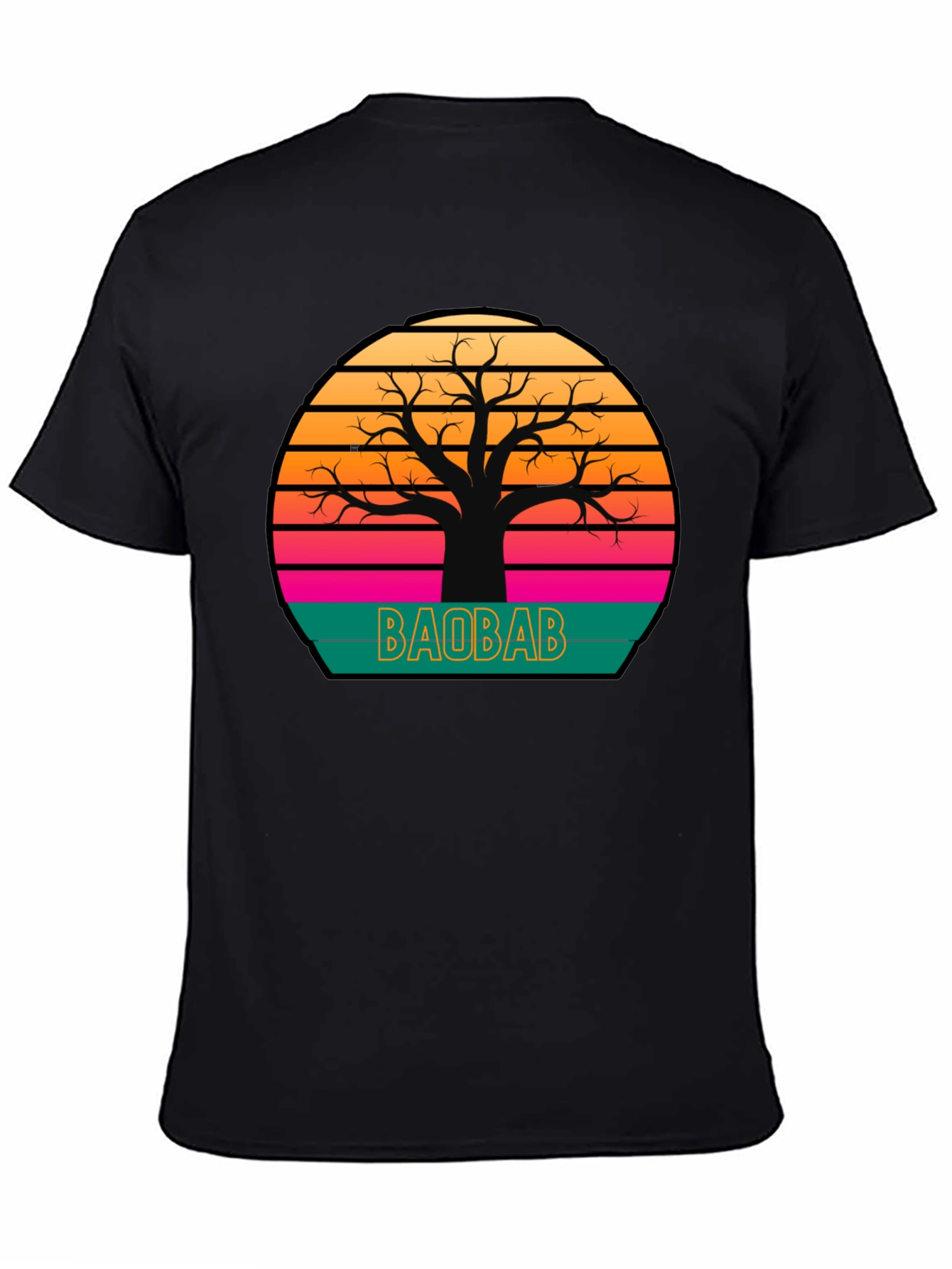 Baobab Tree Sunset Graphic Tee - Retro Style